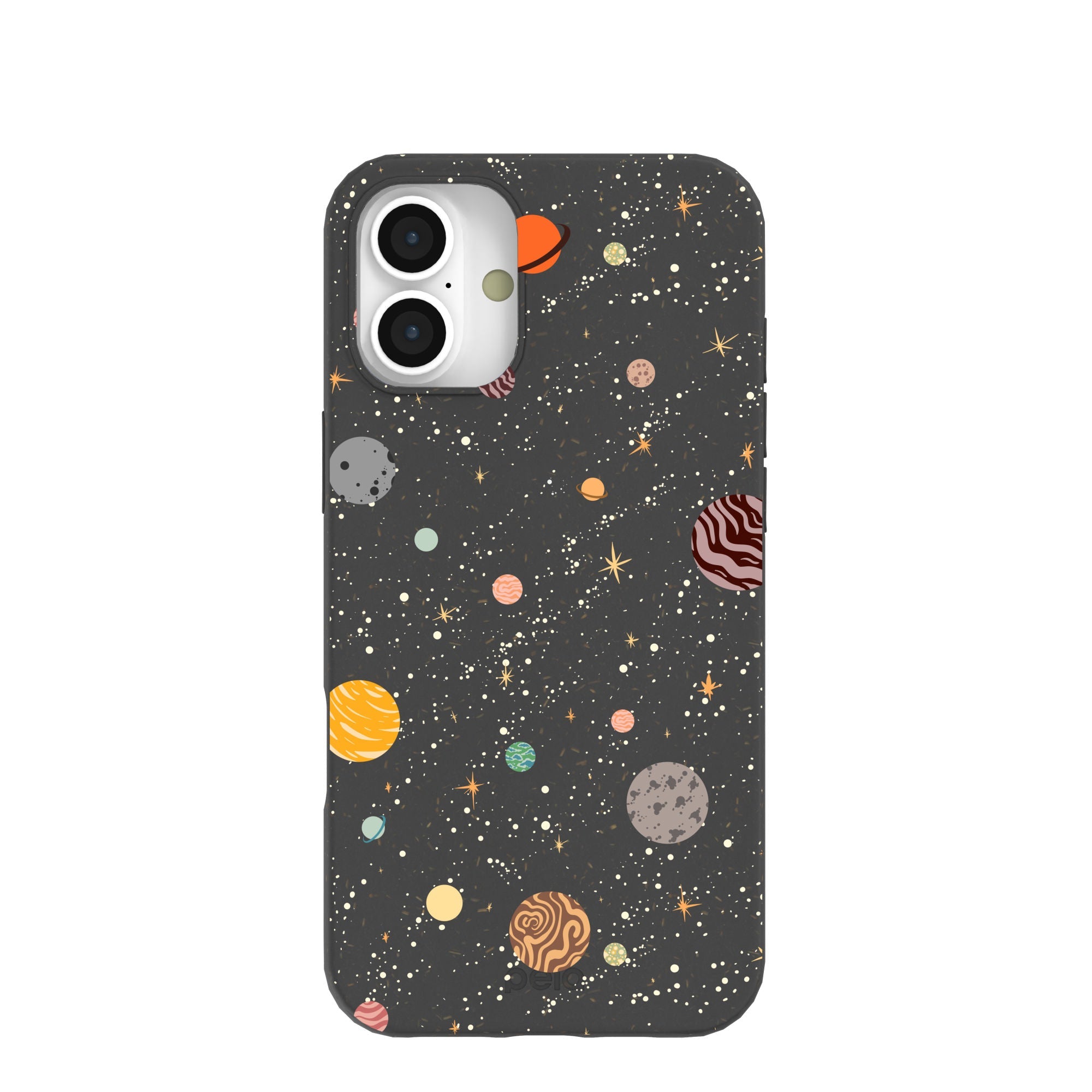 Black Galactic Glow iPhone 16 Plus Case Refurbished - Pela Case refurbished available on Cerqular