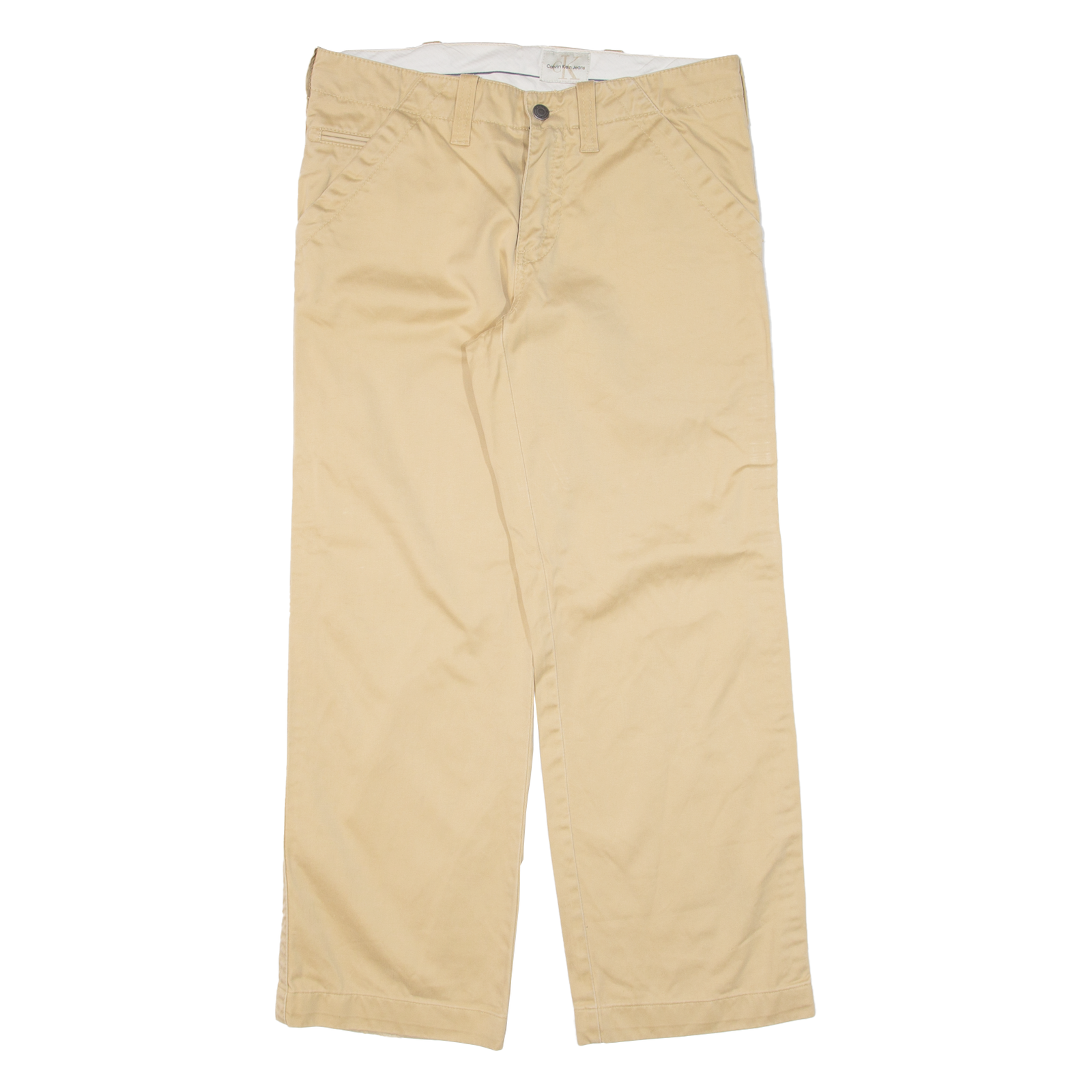 CALVIN KLEIN JEANS Womens Trousers Beige Loose Straight W31 L28 Refurbished - N/A refurbished available on Cerqular