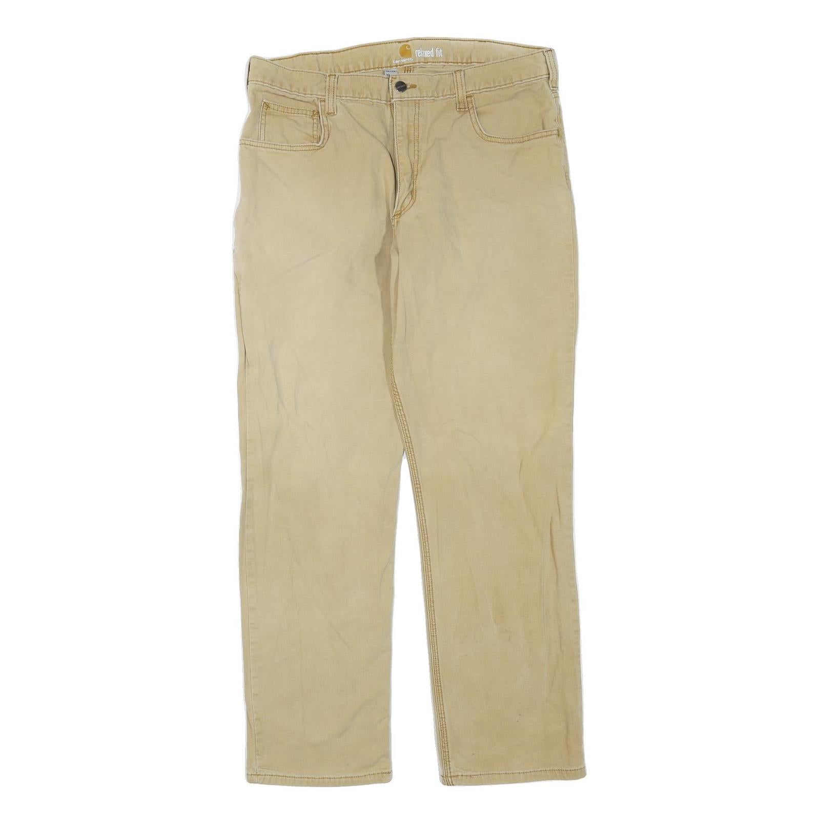 CARHARTT Mens Jeans Beige Regular Straight Denim W36 L32 Zip Cotton Blend Refurbished - N/A refurbished available on Cerqular