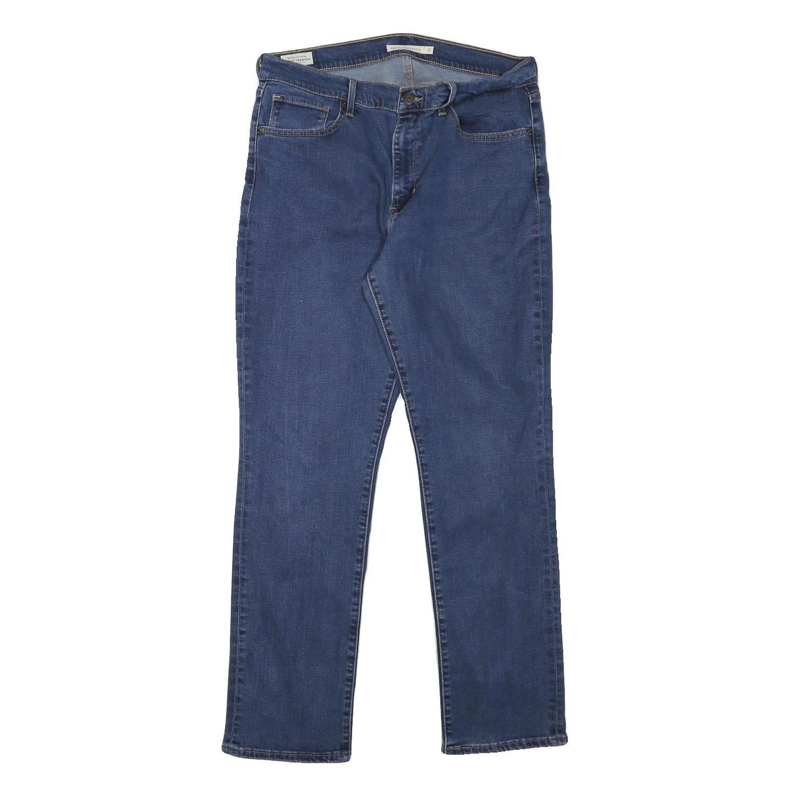 LEVI'S Womens Blue Regular Fit Straight Denim Medium W32 L29 Jeans Zip Closure Refurbished - N/A refurbished available on Cerqular