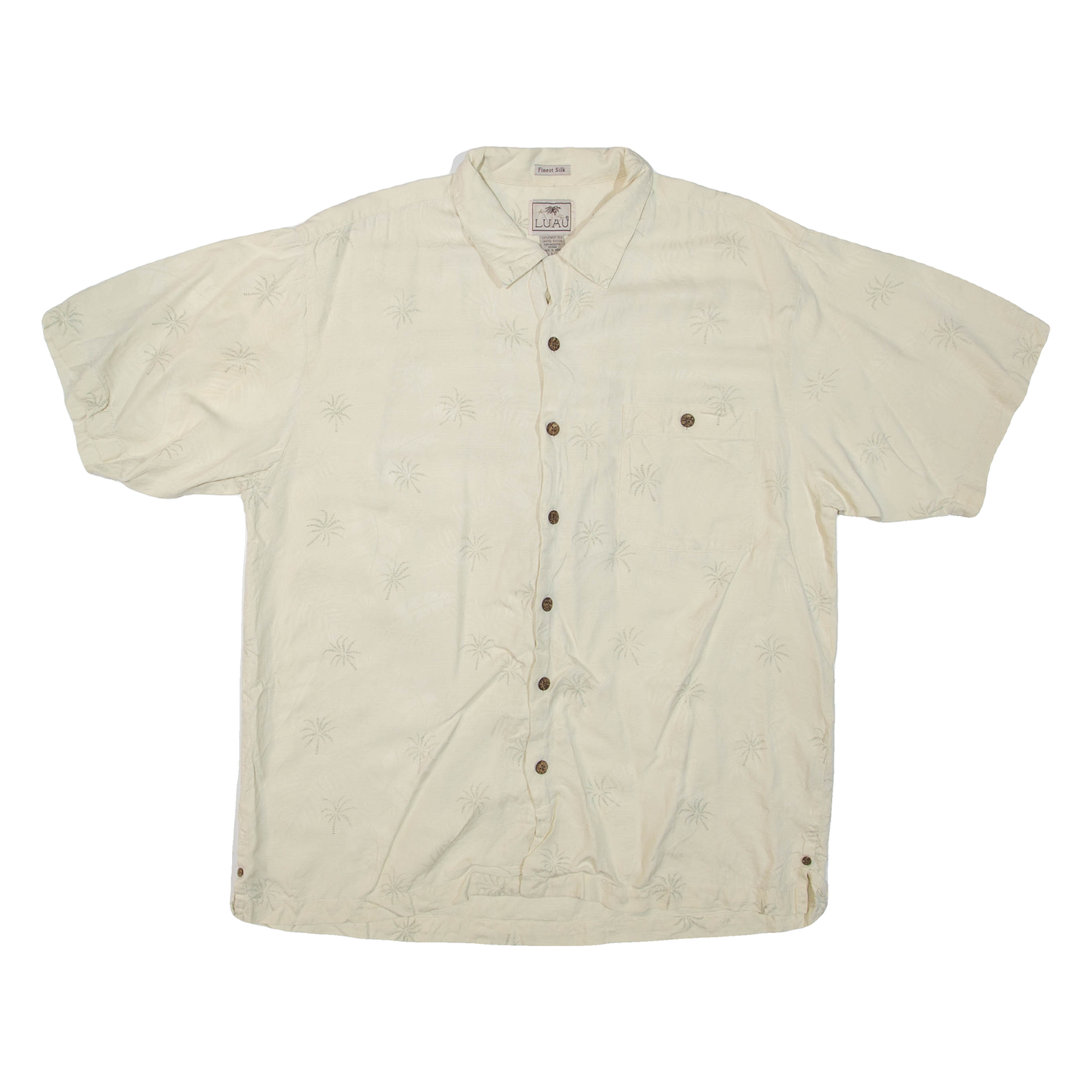 LUAU Mens Shirt Beige Silk L Refurbished - N/A refurbished available on Cerqular