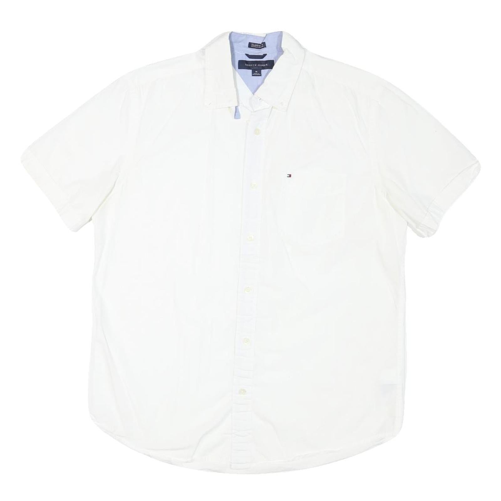 Buy TOMMY HILFIGER Mens White Cotton Blend Short Sleeve Shirt M Classic Button Down Refurbished - $35.09 TOMMY HILFIGER Mens White Cotton Blend Short Sleeve Shirt M Classic Button Down Refurbished - N/A refurbished available on Cerqular