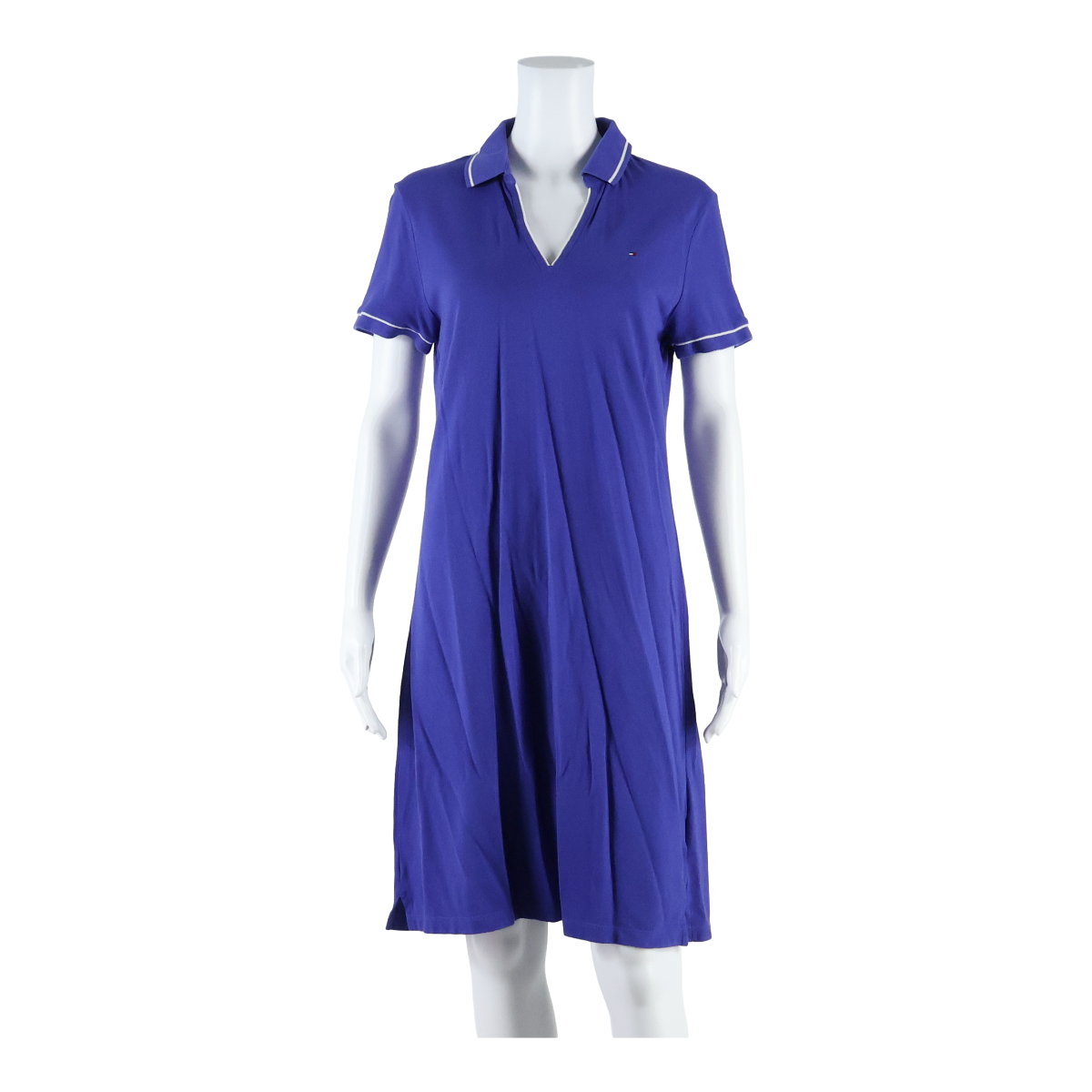 TOMMY HILFIGER Polo Womens T-Shirt Dress Blue Short Sleeve Knee Length M Refurbished - N/A refurbished available on Cerqular