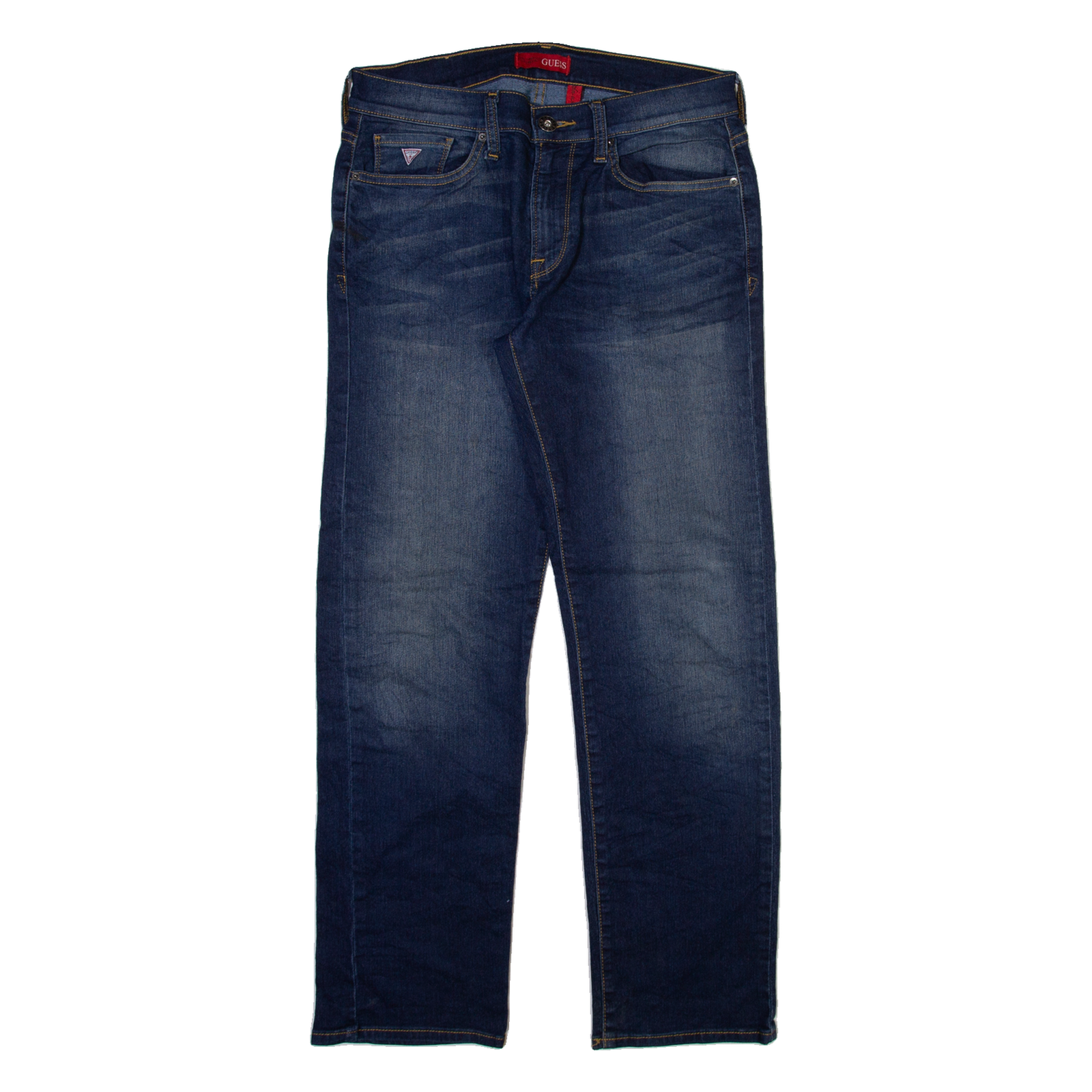 GUESS Mens Jeans Blue Regular Straight Stone Wash W31 L30 Refurbished - N/A refurbished available on Cerqular