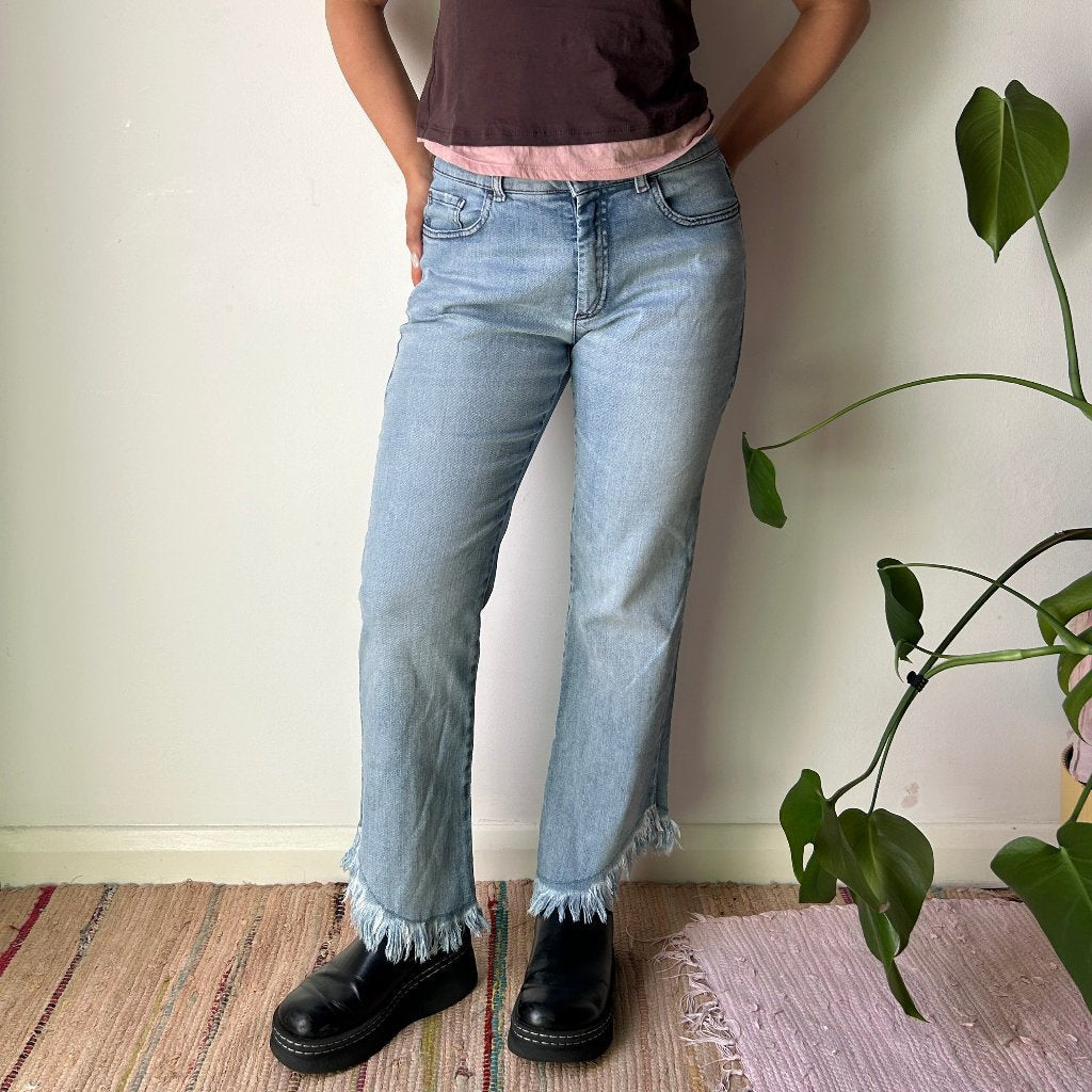 Sisley Jeans - 29W UK 10 Blue Cotton Refurbished - Thrifted (note: this is a term often used to describe second- refurbished available on Cerqular