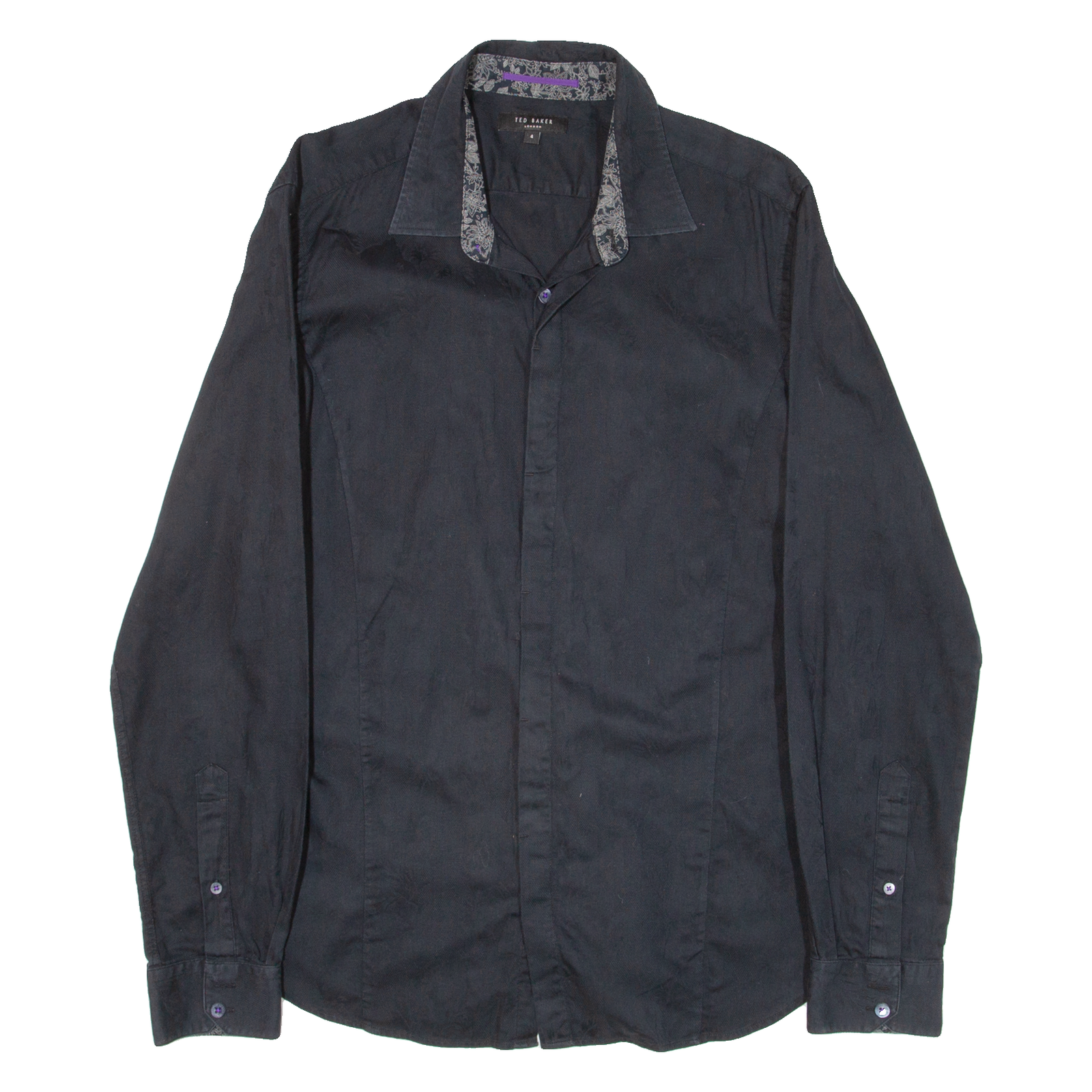 TED BAKER Mens Plain Shirt Black Long Sleeve S Refurbished - N/A refurbished available on Cerqular
