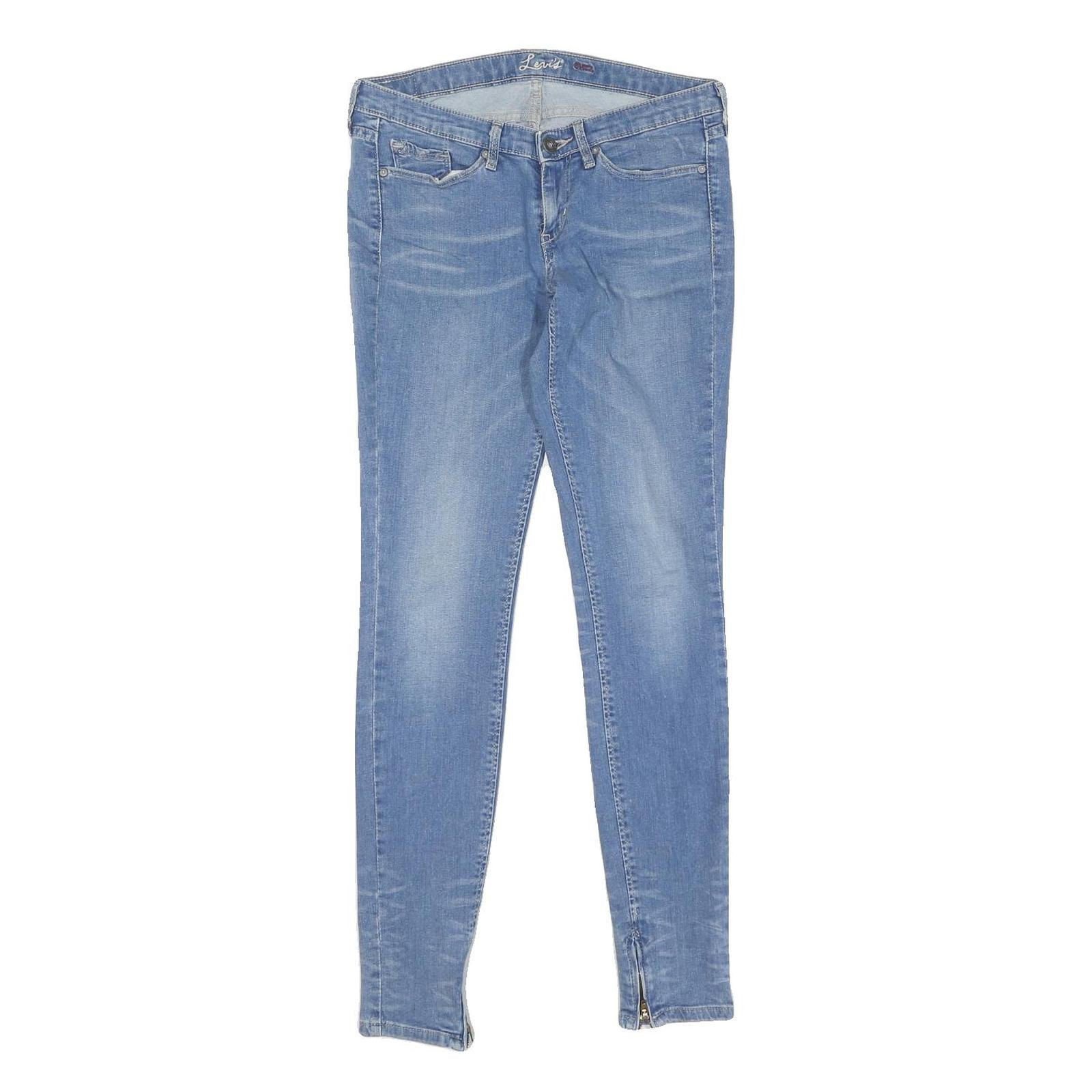 LEVI'S Womens Slim Blue Denim Light Wash Slim Jeans W30 L30 Zippered Hem Refurbished - N/A refurbished available on Cerqular