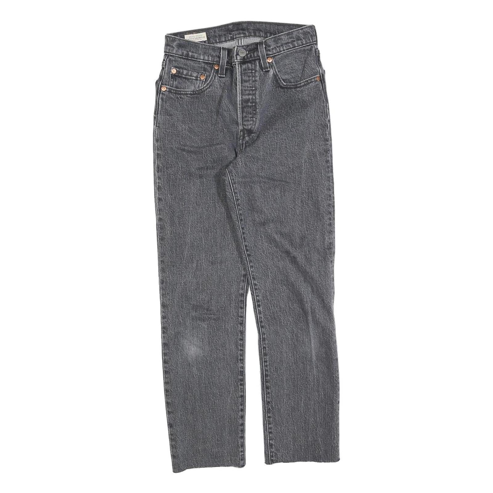 LEVI'S 501 BIG E Womens Jeans Black Regular Straight Denim Raw W24 L26 Vintage Refurbished - N/A refurbished available on Cerqular