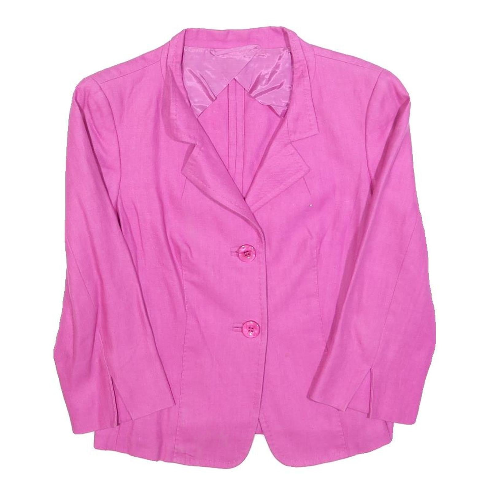 MAX MARA Womens Pink Jacket M Woven Button Plain Tailored Classic Refurbished - N/A refurbished available on Cerqular