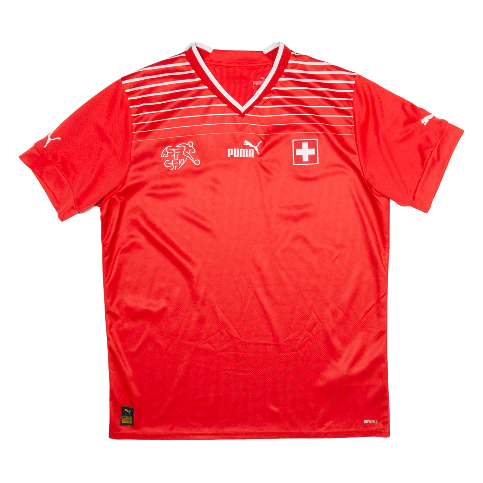 PUMA Switzerland Football Shirt Mens Jersey Red V-Neck L Refurbished - N/A refurbished available on Cerqular