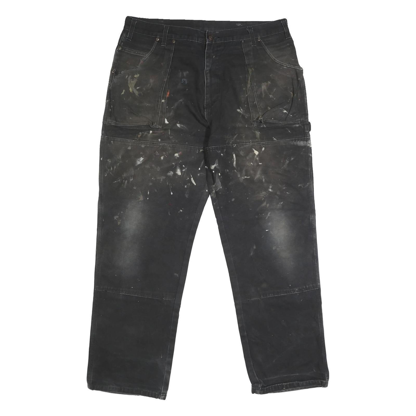 DICKIES Mens Regular Black Cotton Blend Zip Jeans W38 L30 Workwear Painter Style Refurbished - N/A refurbished available on Cerqular