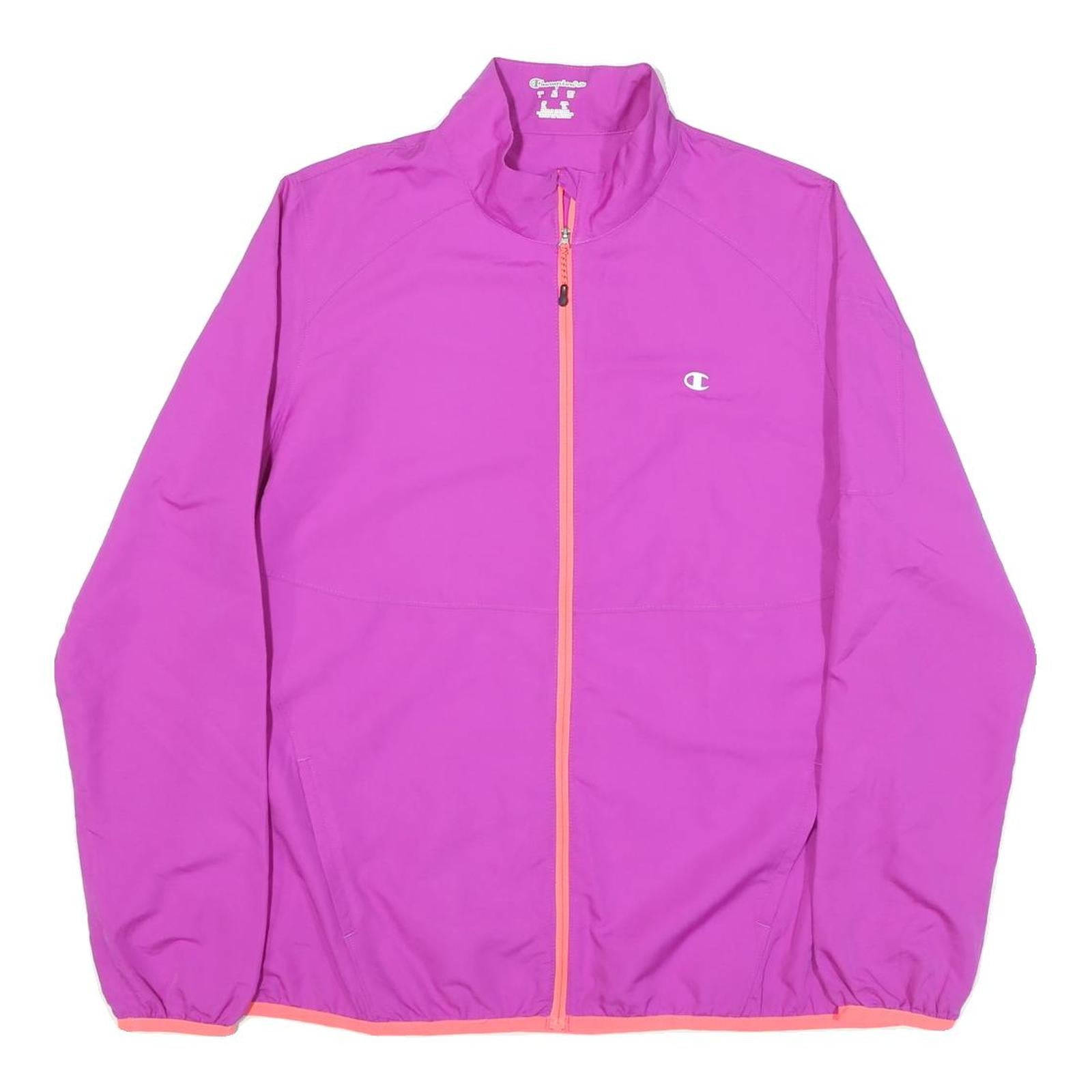CHAMPION Womens Purple Lightweight Zip Jacket L Polyester Blend Plain Sportswear Refurbished - N/A refurbished available on Cerqular
