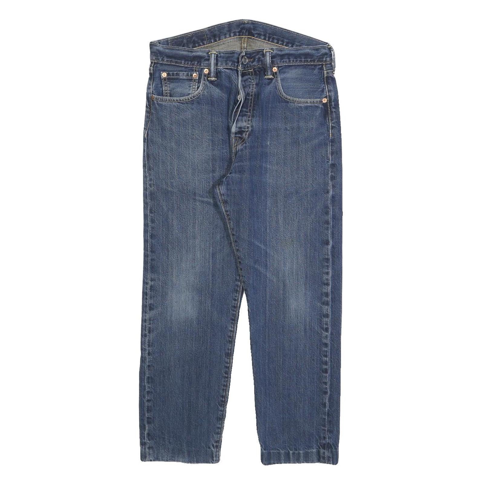 LEVI'S 501CT Mens Jeans Blue Classic Straight Denim Medium W30 L25 Button Refurbished - N/A refurbished available on Cerqular