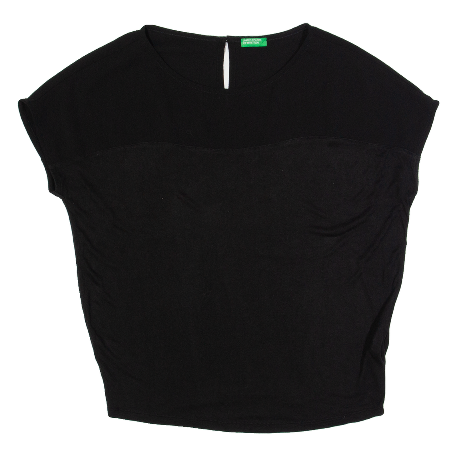 UNITED COLORS OF BENETTON Womens Top Black Viscose XS Refurbished - N/A refurbished available on Cerqular