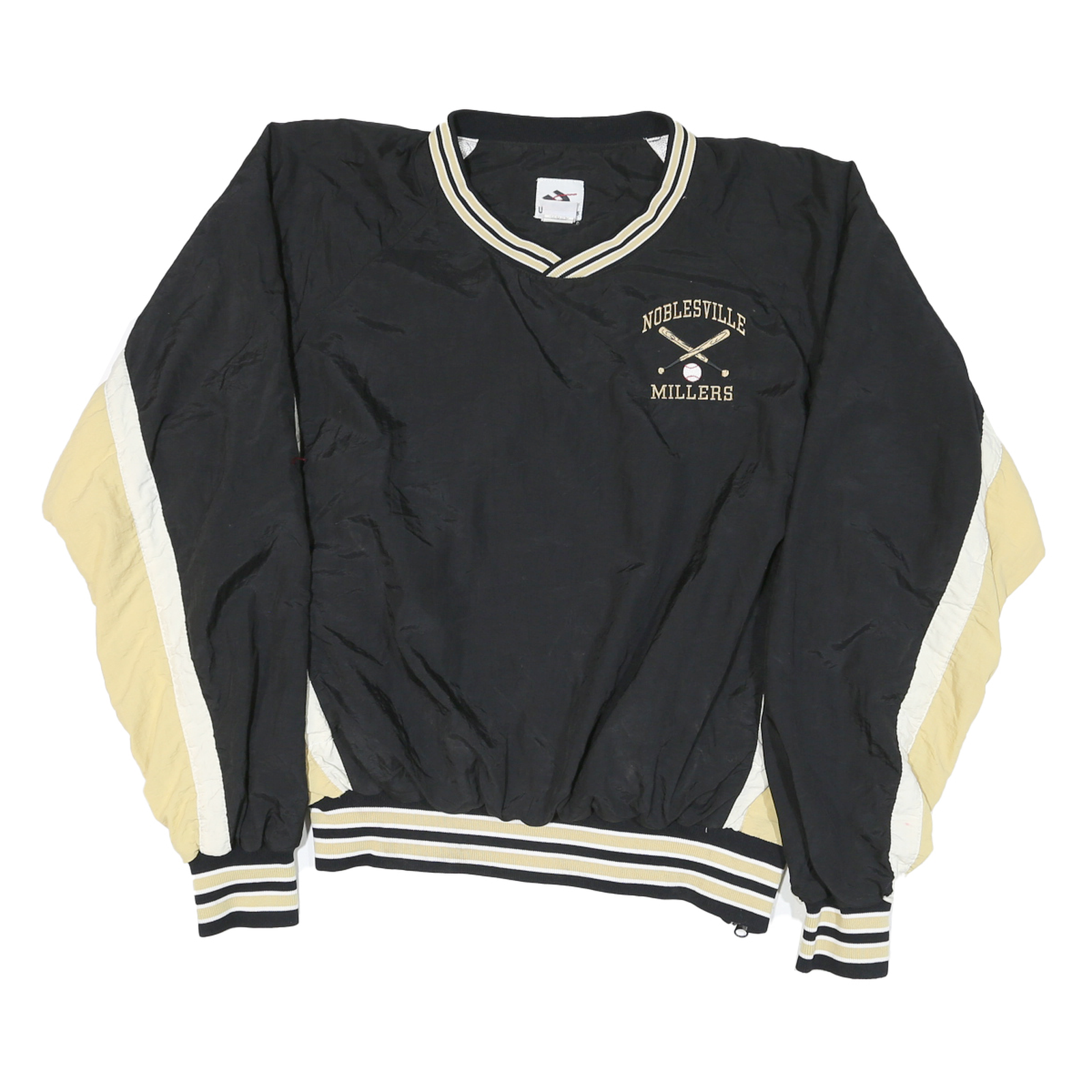 Buy UNIQUE SALES Mens Black & Beige Noblesville Millers V-Neck M Nylon Sweatshirt Refurbished - $38.99 UNIQUE SALES Mens Black & Beige Noblesville Millers V-Neck M Nylon Sweatshirt Refurbished - N/A refurbished available on Cerqular