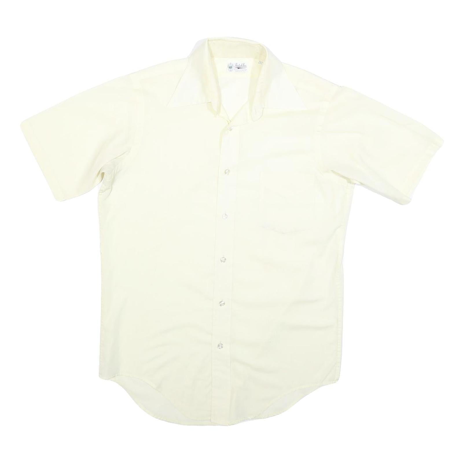 DEUTCH BROS Mens Cream Shirt M Cotton Blend Button Short Sleeve Casual Refurbished - N/A refurbished available on Cerqular