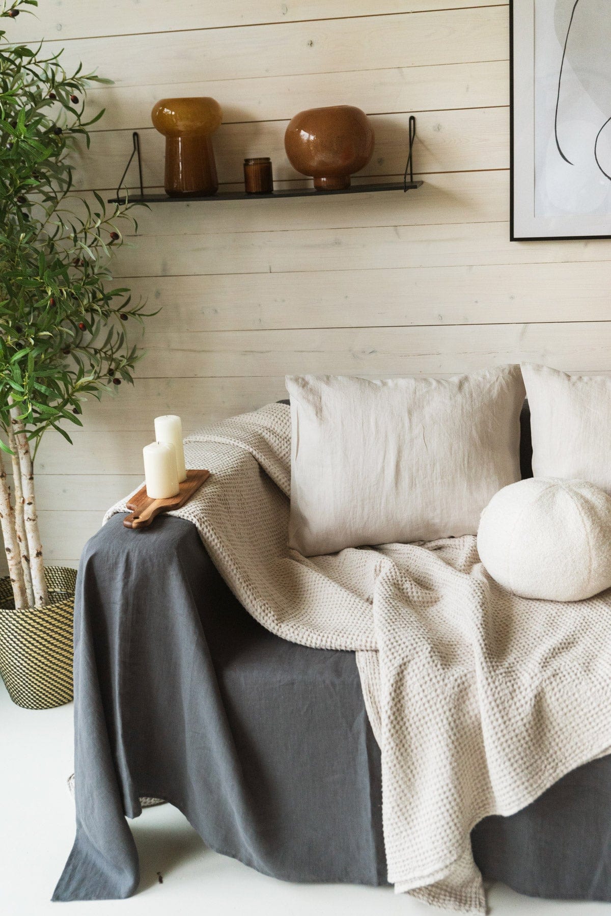 Buy Linen waffle bed throw in Cream | Size: 53x81""/135x205cm Refurbished - $99.00 Linen waffle bed throw in Cream | Size: 53x81""/135x205cm Refurbished - Amour Linen refurbished available on Cerqular