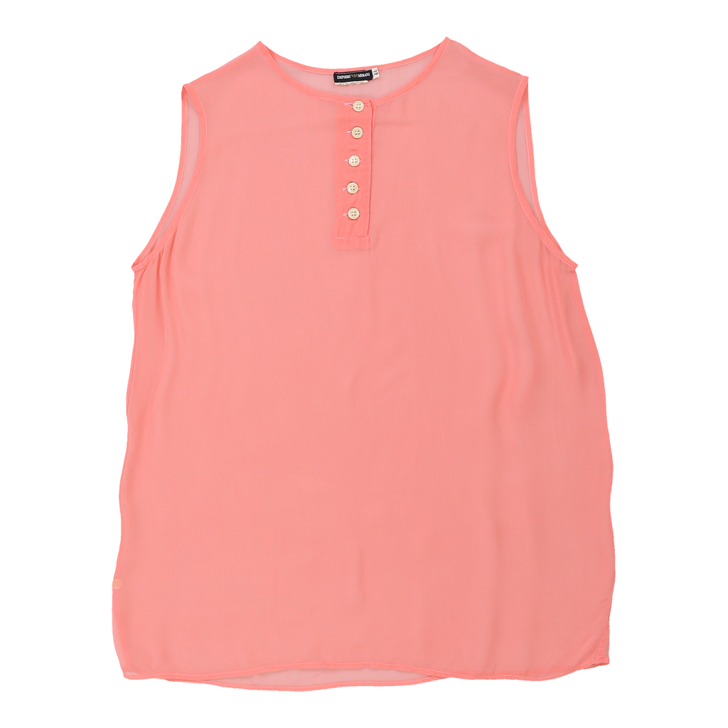 Emporio Armani Vest - Large Pink Silk Refurbished - Thrifted (note: this is a term often used to describe second- refurbished available on Cerqular