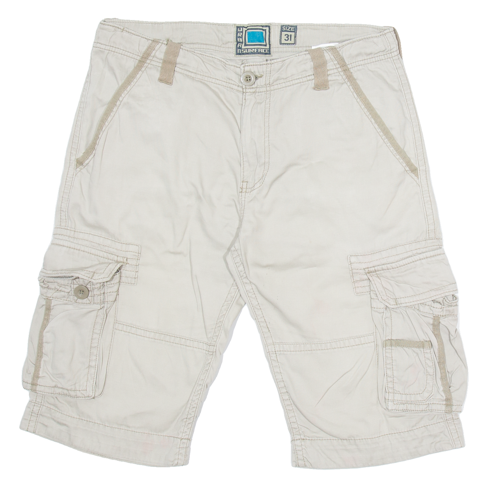 URBAN SURFACE Mens Cargo Shorts Grey M W34 Refurbished - N/A refurbished available on Cerqular