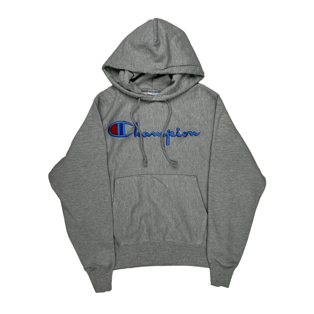 Buy Reverse Weave Champion Spellout Hoodie - Small Grey Cotton Refurbished - $66.99 Reverse Weave Champion Spellout Hoodie - Small Grey Cotton Refurbished - Thrifted (note: this is a term often used to describe second- refurbished available on Cerqular