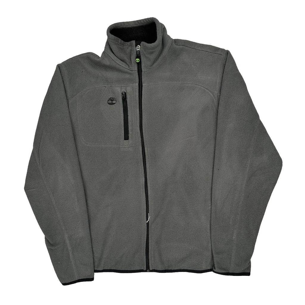 Timberland Fleece Jacket - Medium Grey Polyester Refurbished - Thrifted (note: this is a term often used to describe second- refurbished available on Cerqular