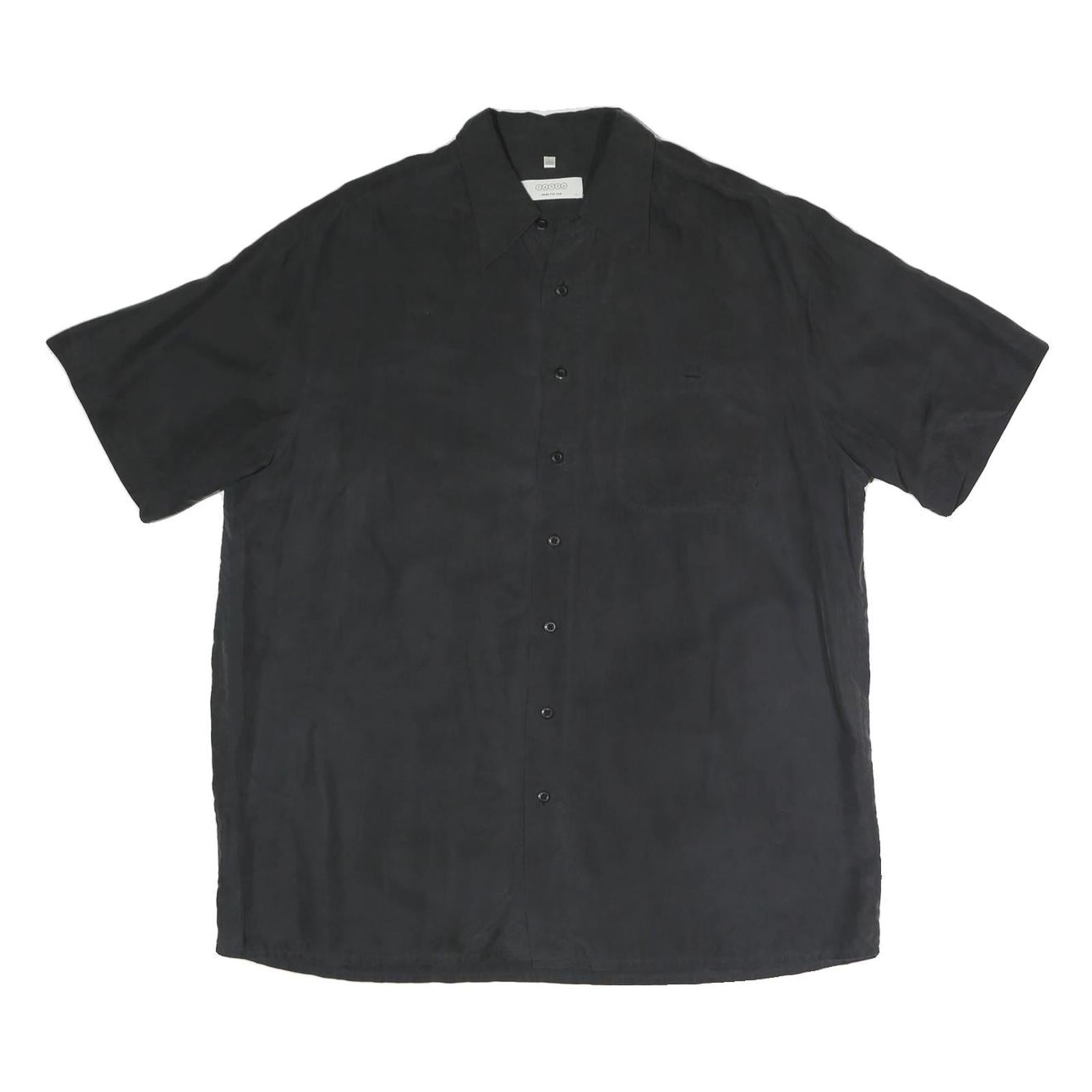 CANDA Mens Black Polyester Blend Casual Shirt L Button Front Relaxed Fit Refurbished - N/A refurbished available on Cerqular