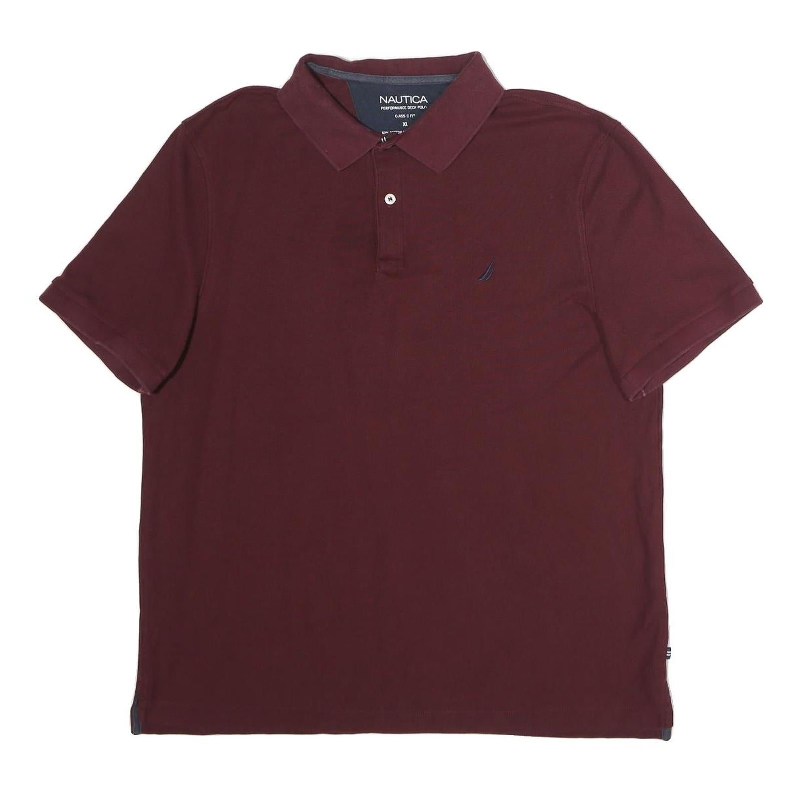 NAUTICA Mens Maroon XL Cotton Short Sleeve Classic Polo Shirt Performance Deck Refurbished - N/A refurbished available on Cerqular