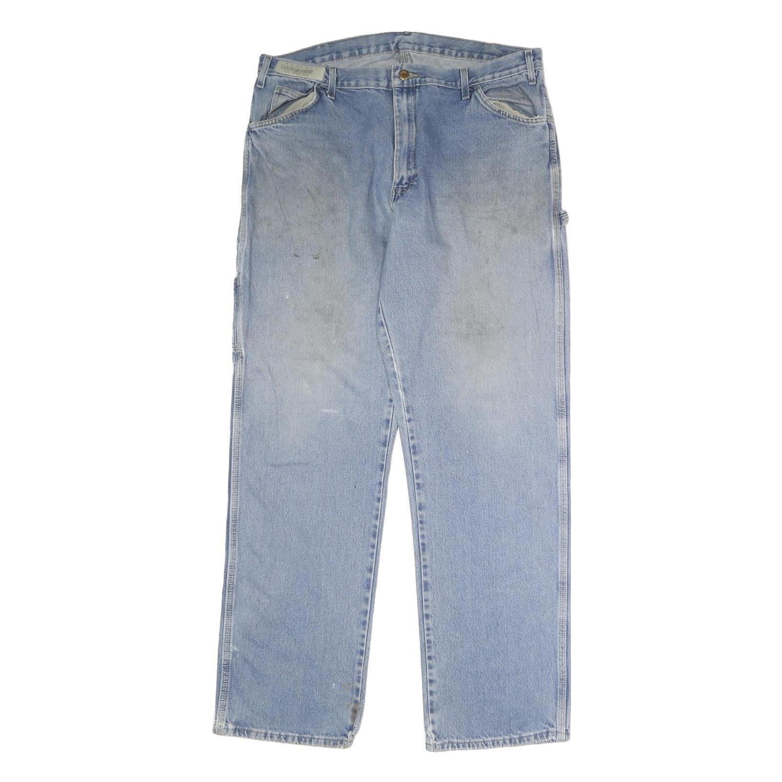 DICKIES Mens Jeans Blue Regular Straight Denim Medium W38 L34 Workwear Zip Refurbished - N/A refurbished available on Cerqular