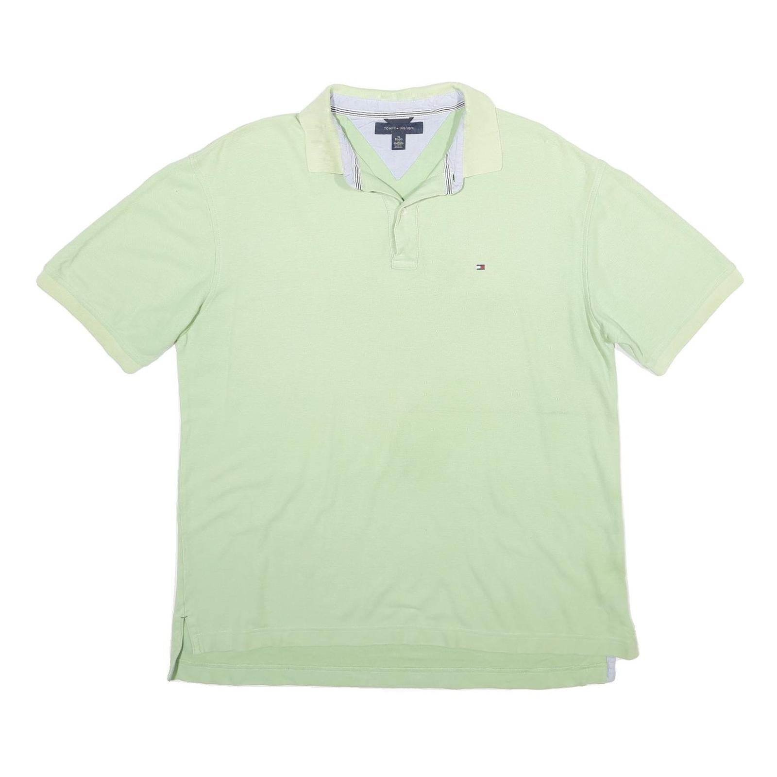 TOMMY HILFIGER Mens Light Green Short Sleeve Polo Shirt XL Classic Cotton Refurbished - N/A refurbished available on Cerqular