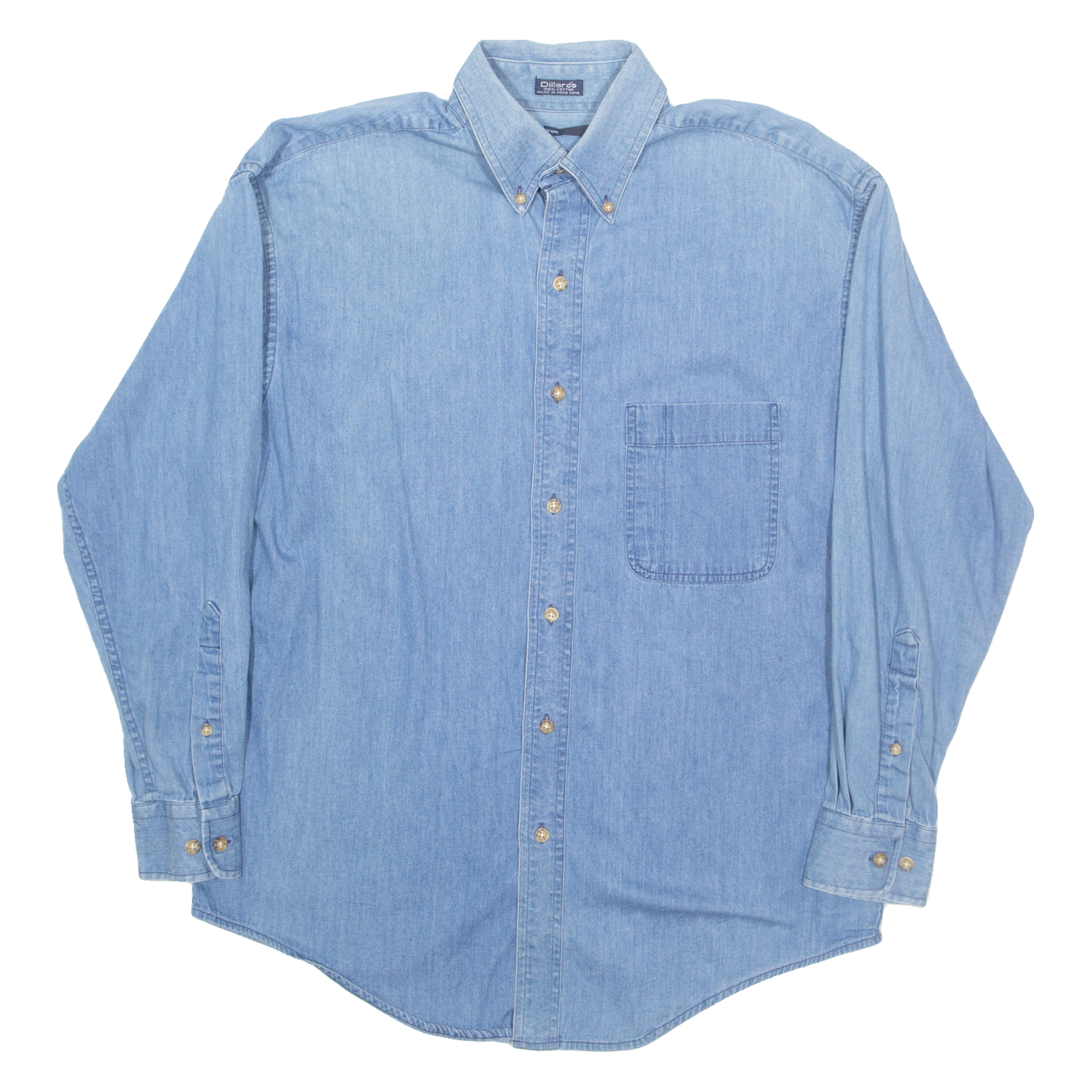 ROUNDTREE & YORKE Mens Denim Shirt Blue Long Sleeve L Refurbished - N/A refurbished available on Cerqular