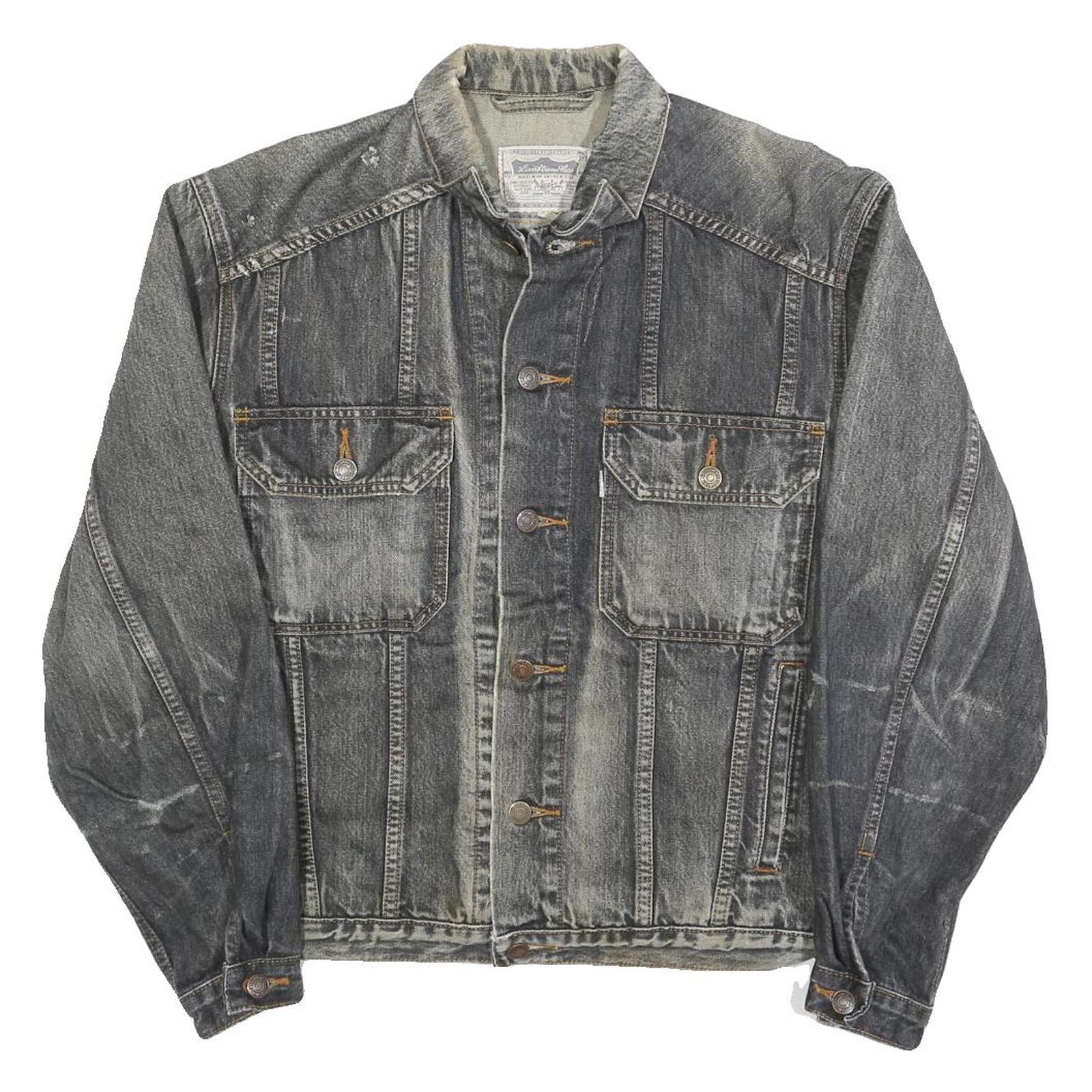 LEVI'S Mens Black Denim Button Jacket S Cotton Classic Casual Retro Style Refurbished - N/A refurbished available on Cerqular