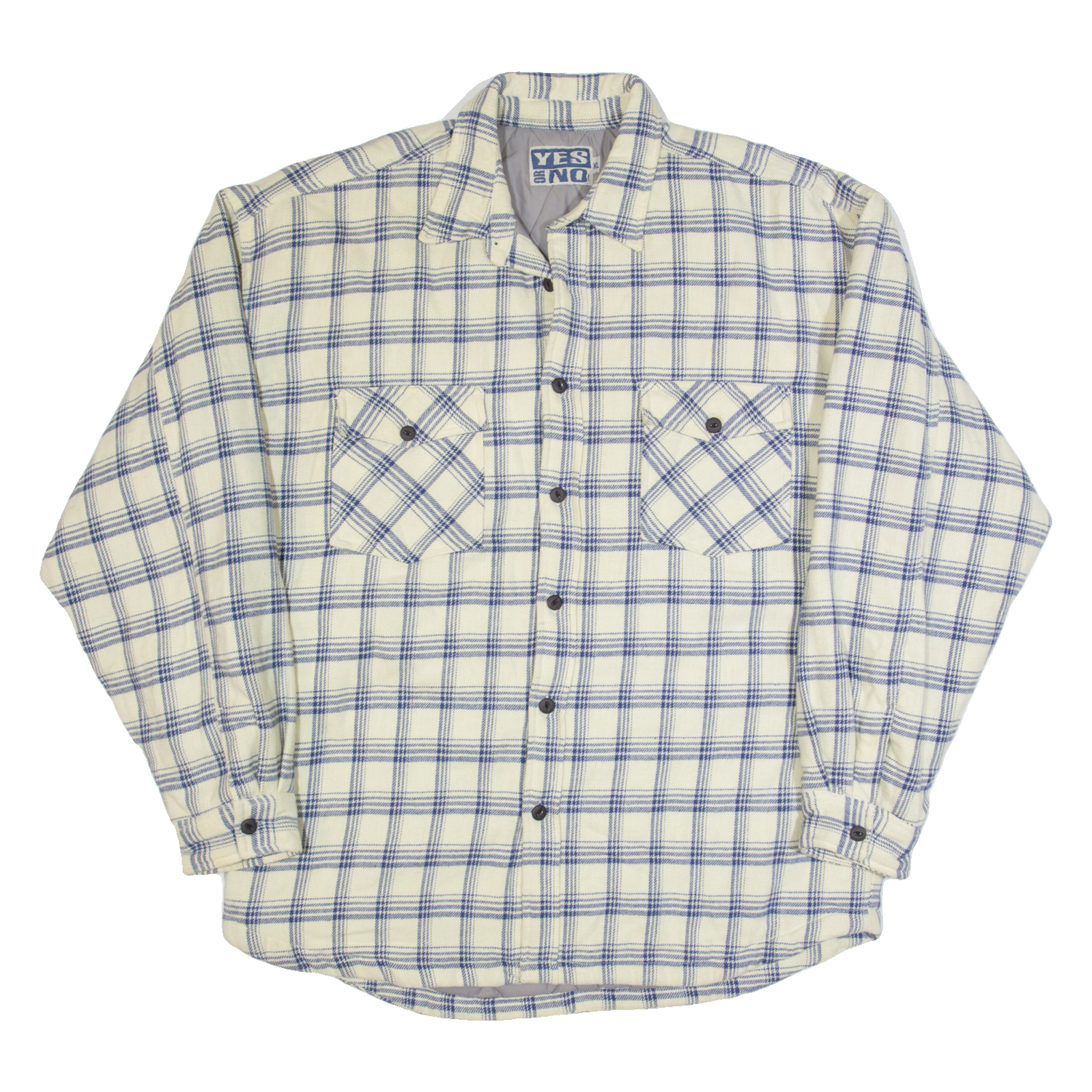 YES OR NO Mens Lumberjack Jacket Cream 90s Check XL Refurbished - N/A refurbished available on Cerqular