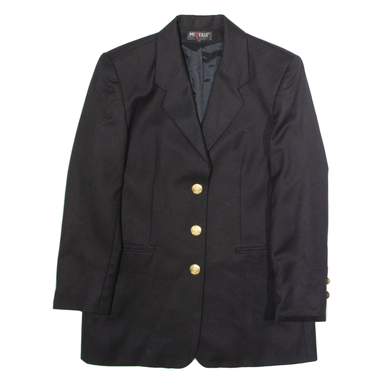 MIREILLE Womens Blazer Jacket Black Wool UK 10 Refurbished - N/A refurbished available on Cerqular