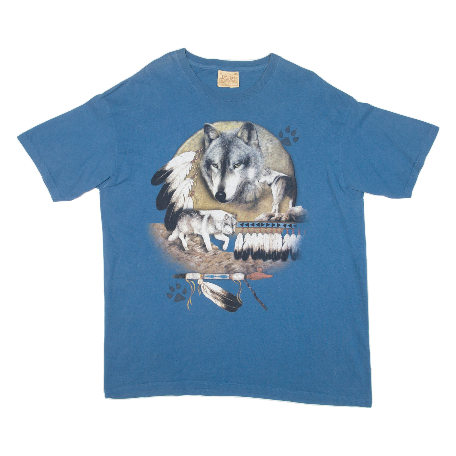 THE MOUNTAIN Wolves Mens T-Shirt Blue XL Refurbished - N/A refurbished available on Cerqular