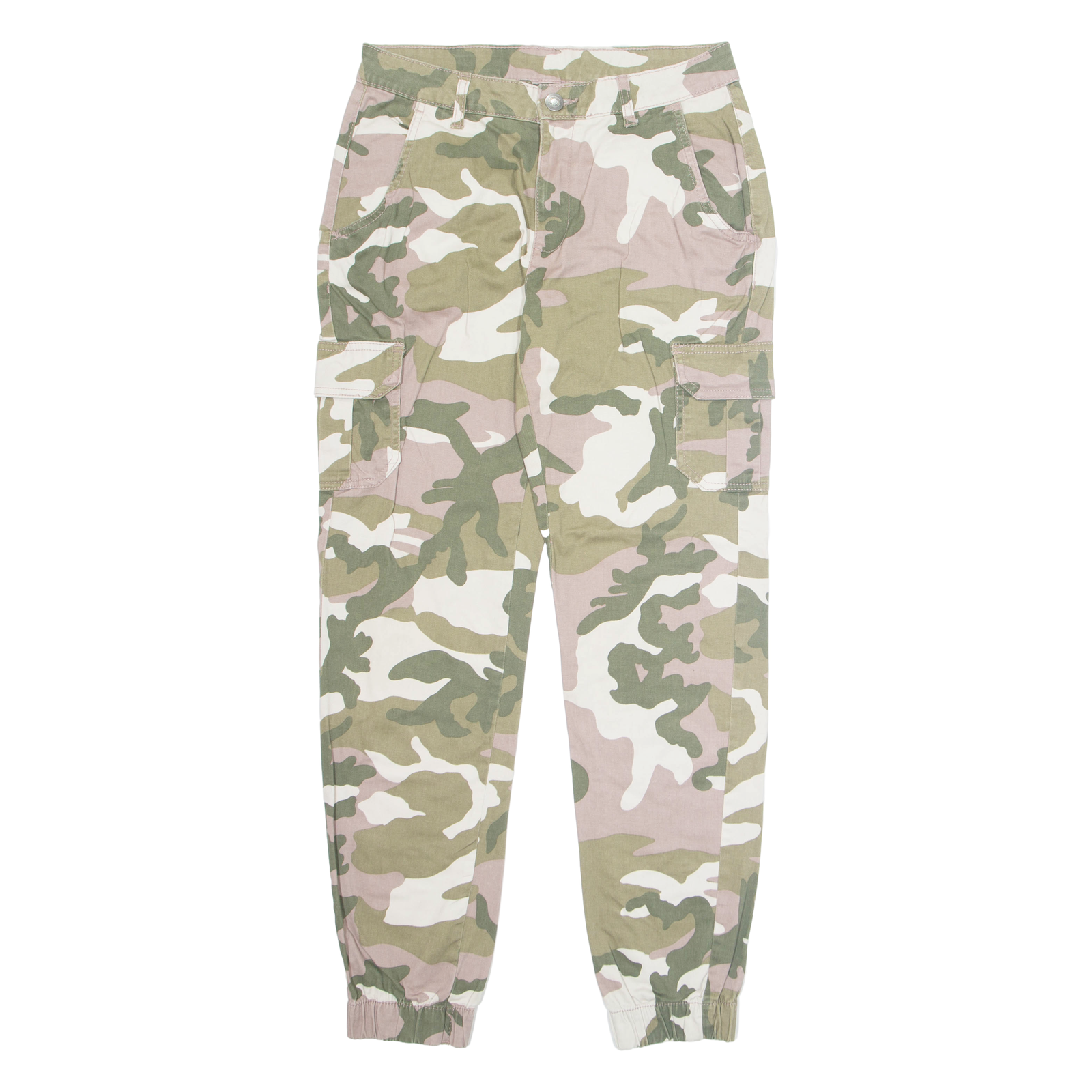 URBAN CLASSICS Camo Cargo Womens Trousers Green Regular Tapered W28 L30 Refurbished - N/A refurbished available on Cerqular