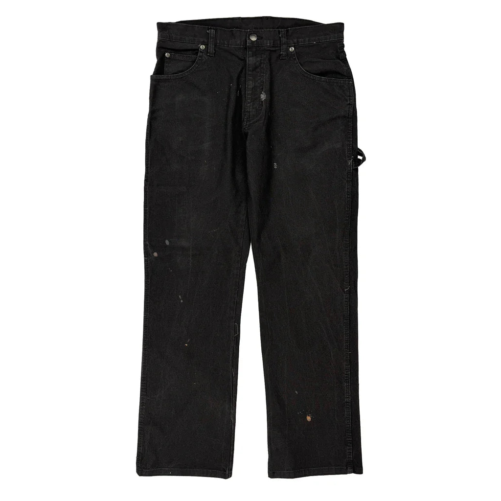 Dickies Double Knee Carpenter Trousers - 32W 30L Black Cotton Refurbished - Thrifted (note: this is a term often used to describe second- refurbished available on Cerqular