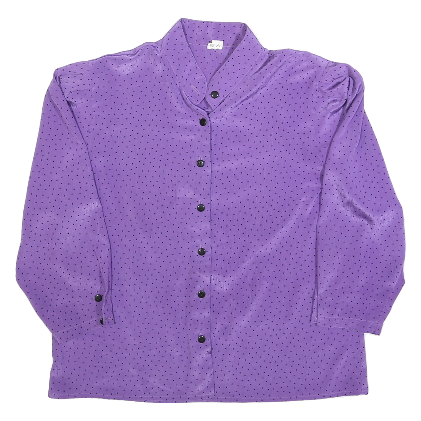 Womens Purple Printed Shirt Long Sleeve V-Neck Polka Dot M Button Up Top Refurbished - N/A refurbished available on Cerqular