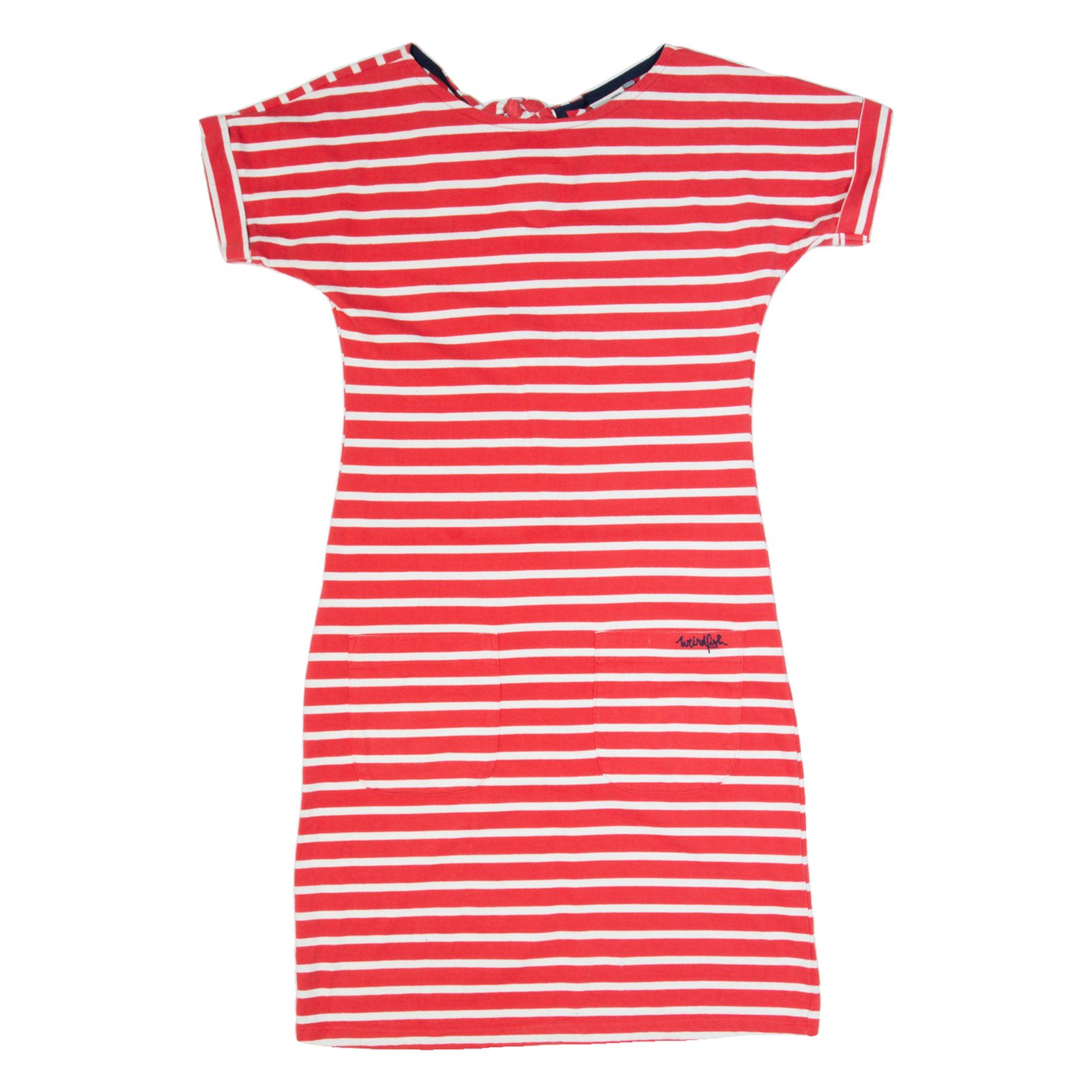 WEIRD FISH Womens T-Shirt Dress Red Striped Short Sleeve Knee Length UK 8 Refurbished - N/A refurbished available on Cerqular