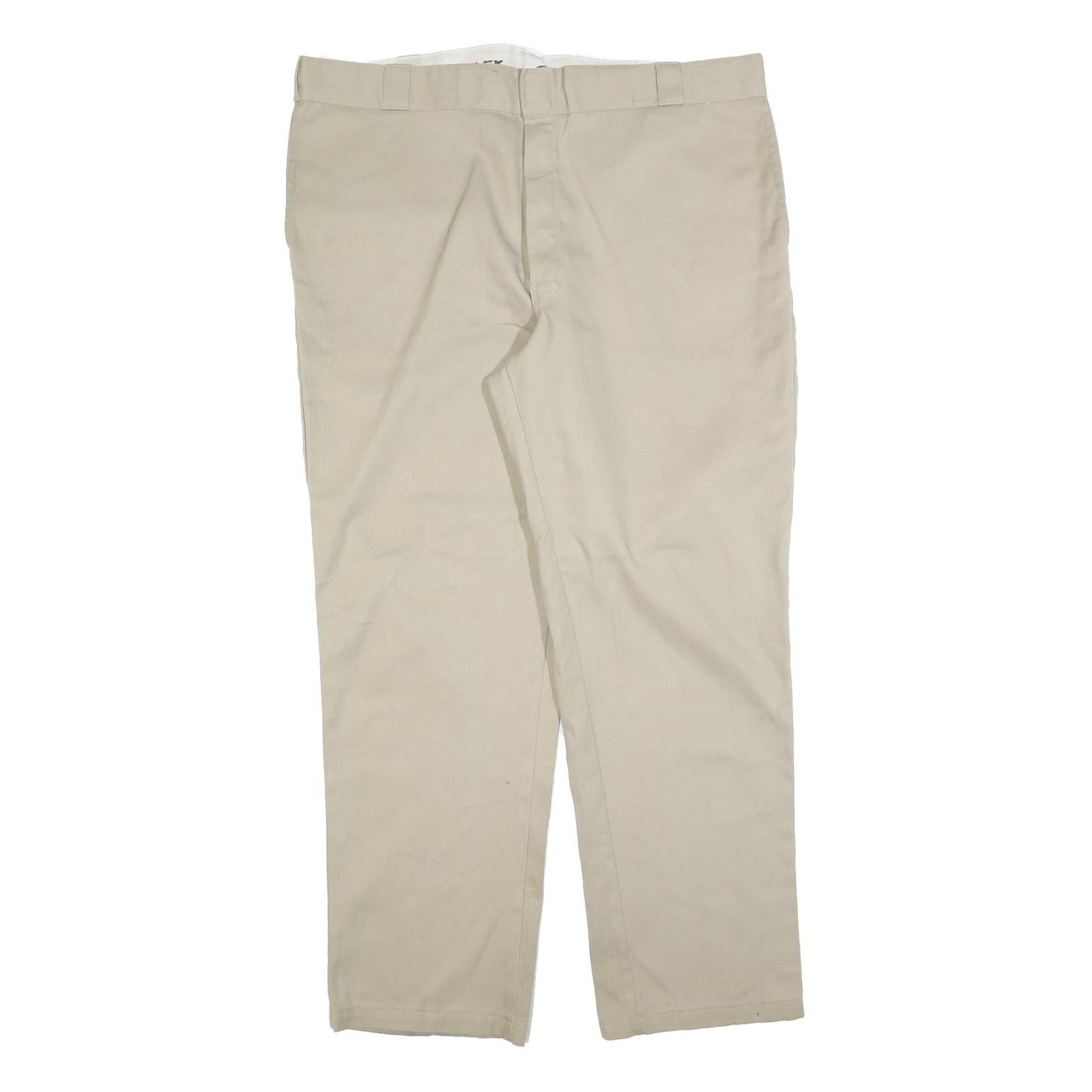 DICKIES Mens Regular Fit Beige Cotton Blend Trousers W42 L32 Workwear Zip Refurbished - N/A refurbished available on Cerqular
