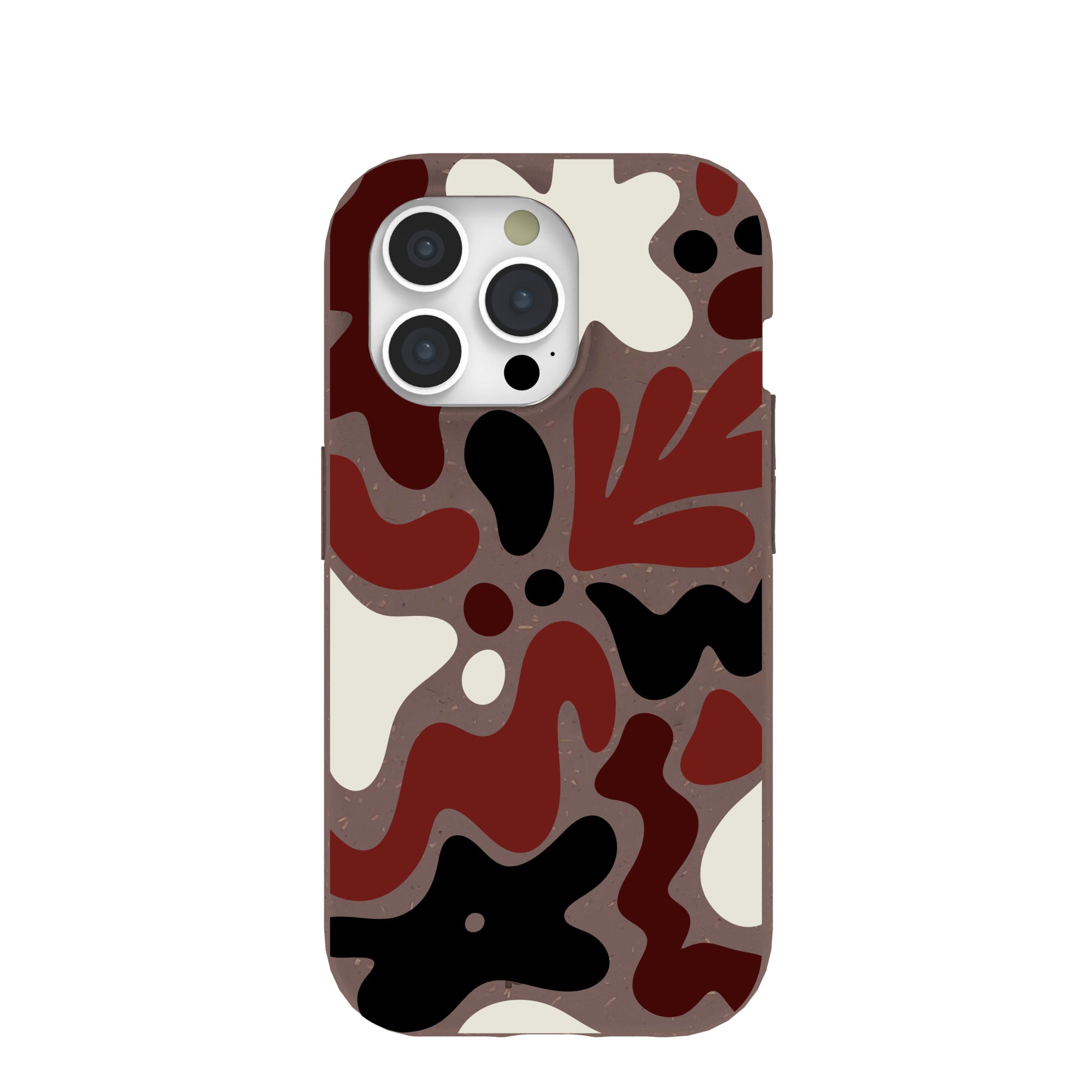 Chocolate Brown Earthy Curves iPhone 15 Pro Case Refurbished - Pela Case refurbished available on Cerqular
