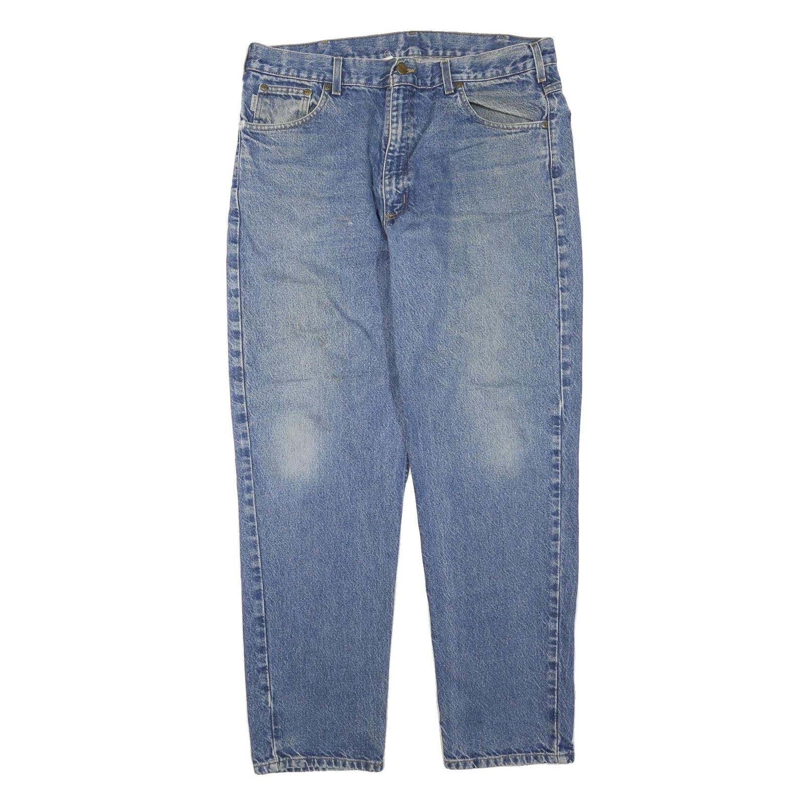 CARHARTT Mens Jeans Blue Regular Straight Denim Medium Wash W38 L32 Workwear Refurbished - N/A refurbished available on Cerqular