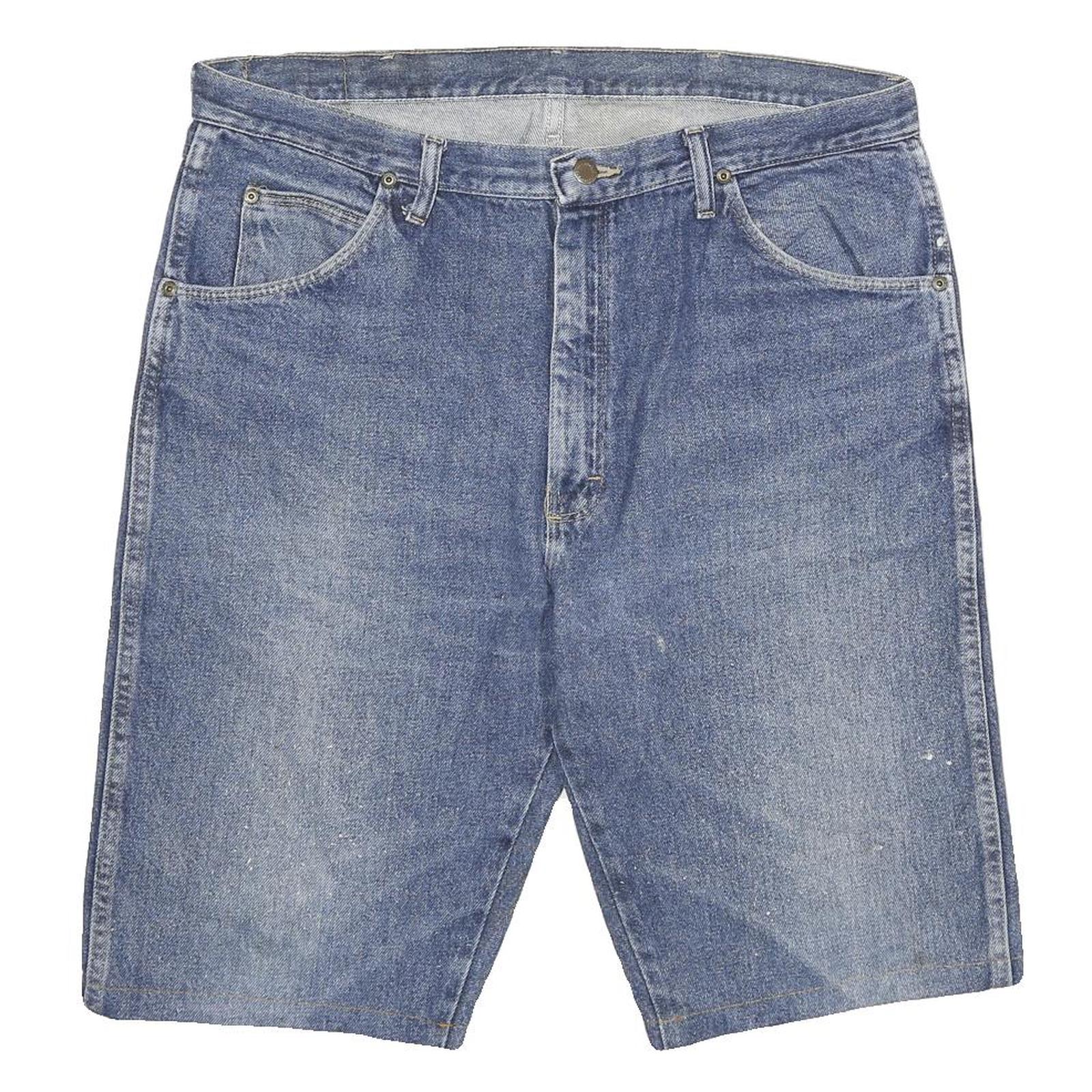 WRANGLER Mens Shorts Blue Denim Casual 2XL W36 Cotton Blend Relaxed Fit Refurbished - N/A refurbished available on Cerqular