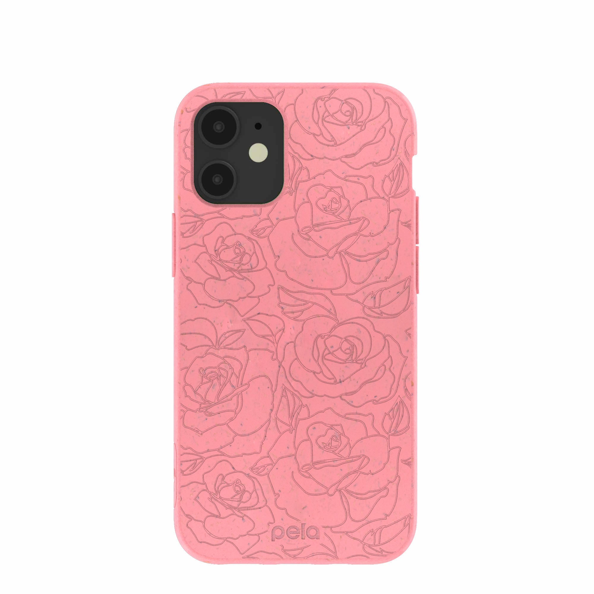 Bubblegum Pink Rosettes iPhone 12 Mini Case Refurbished - Pela Case refurbished available on Cerqular