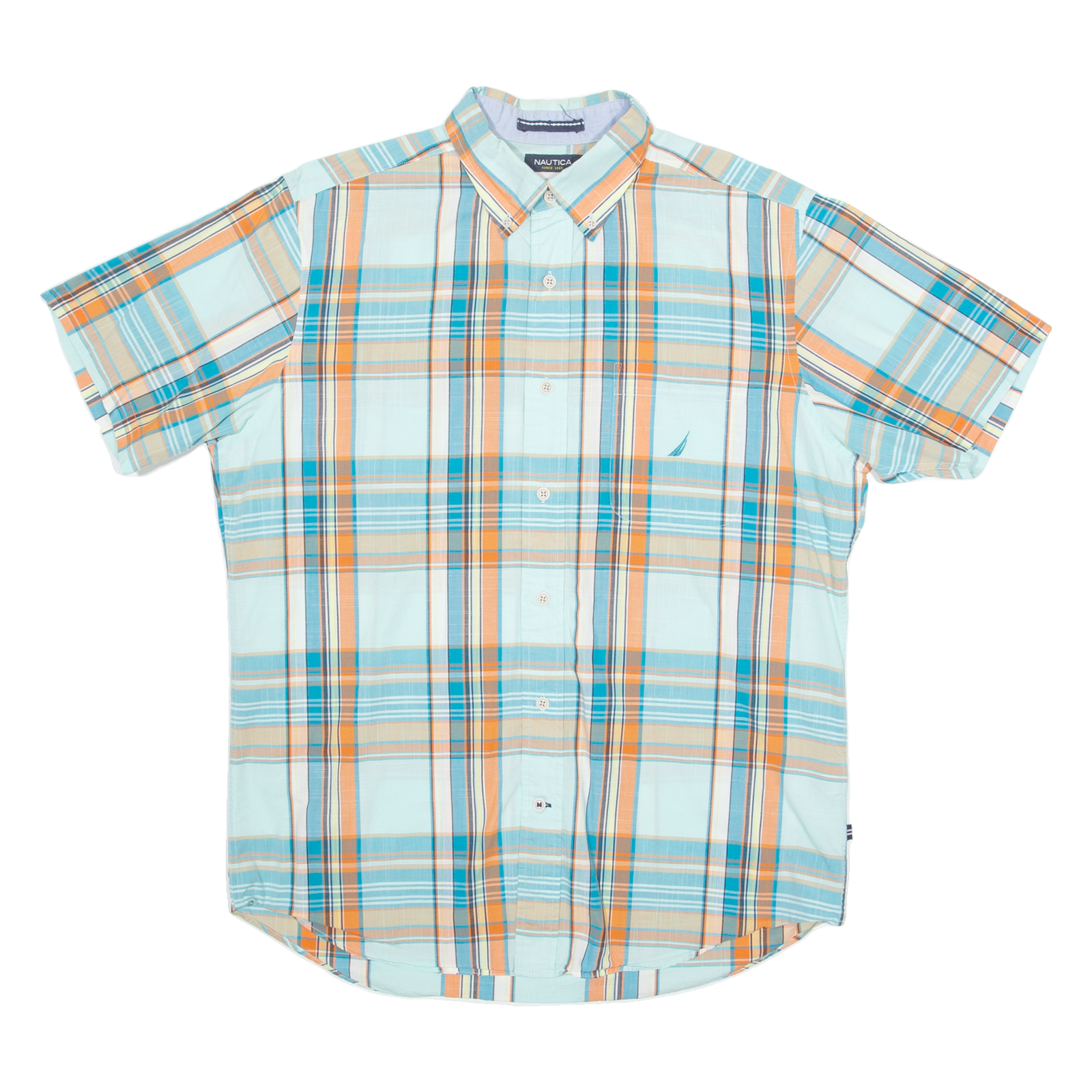NAUTICA Mens Shirt Blue Check M Refurbished - N/A refurbished available on Cerqular