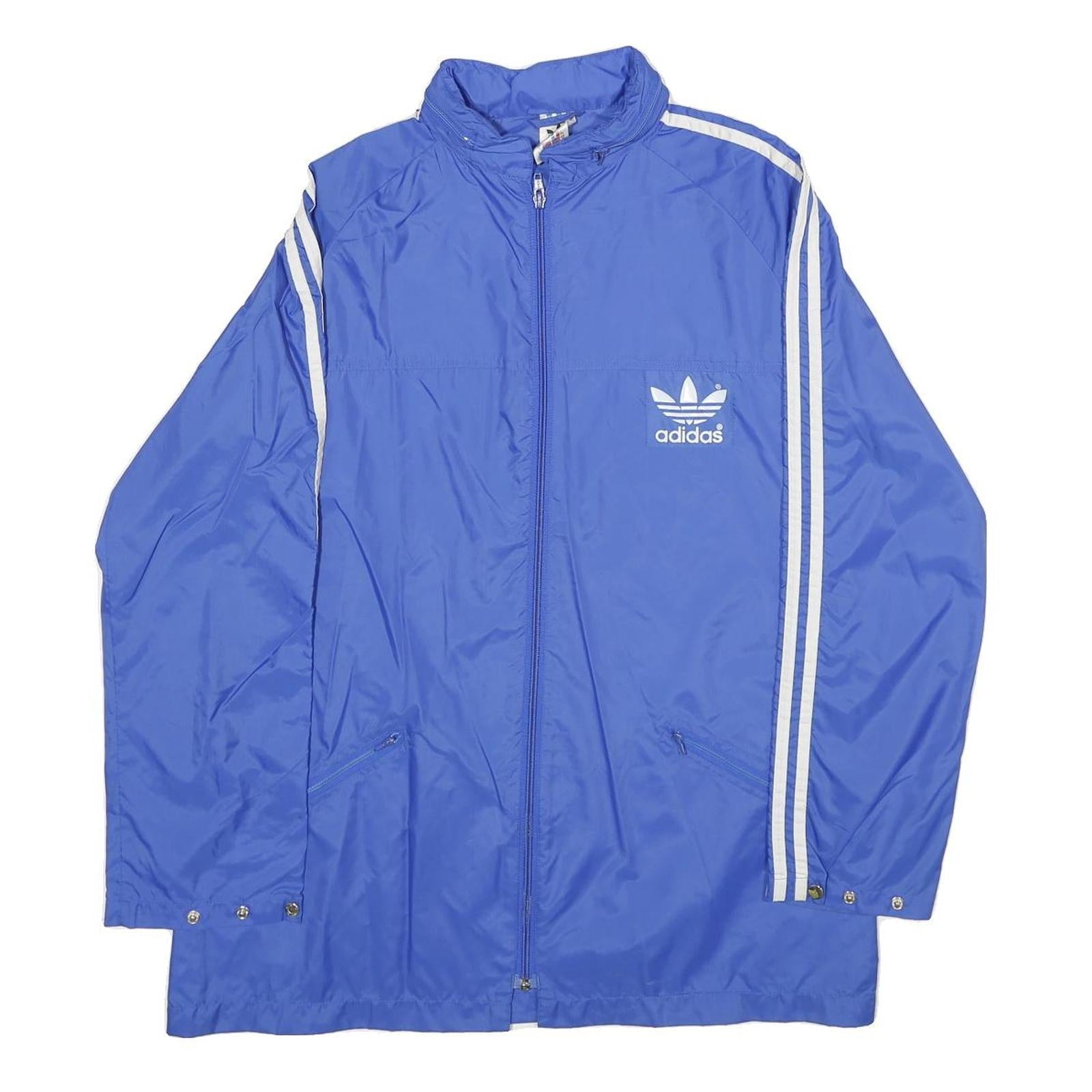 ADIDAS Womens Blue Nylon Track Jacket UK 16 Plain Sportswear Zip Closure Refurbished - N/A refurbished available on Cerqular