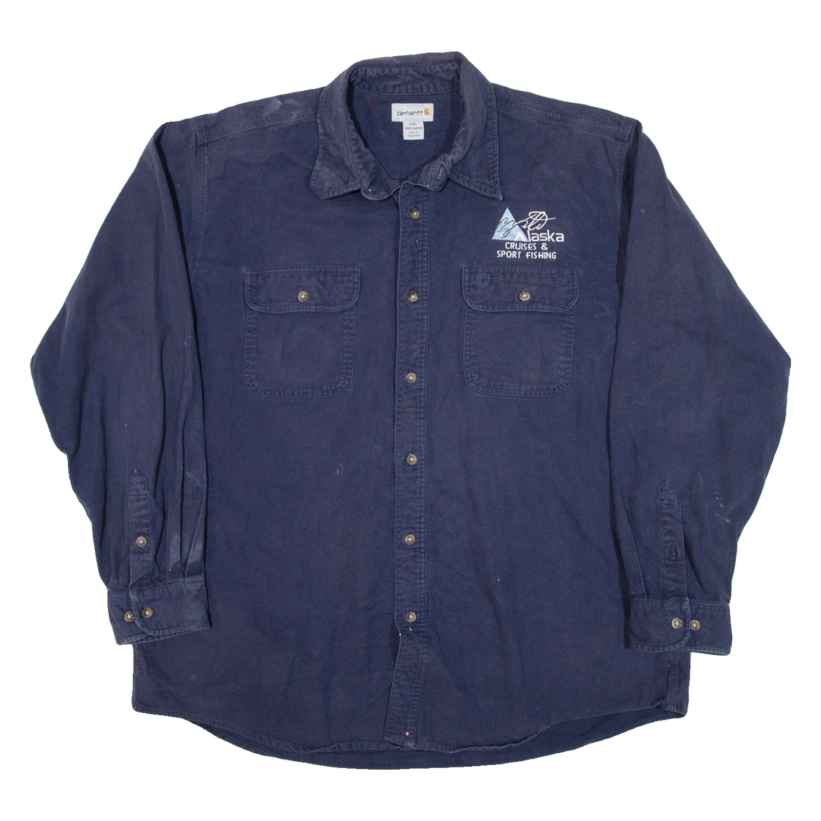 CARHARTT Mens Worker Shirt Blue 2XL Refurbished - N/A refurbished available on Cerqular