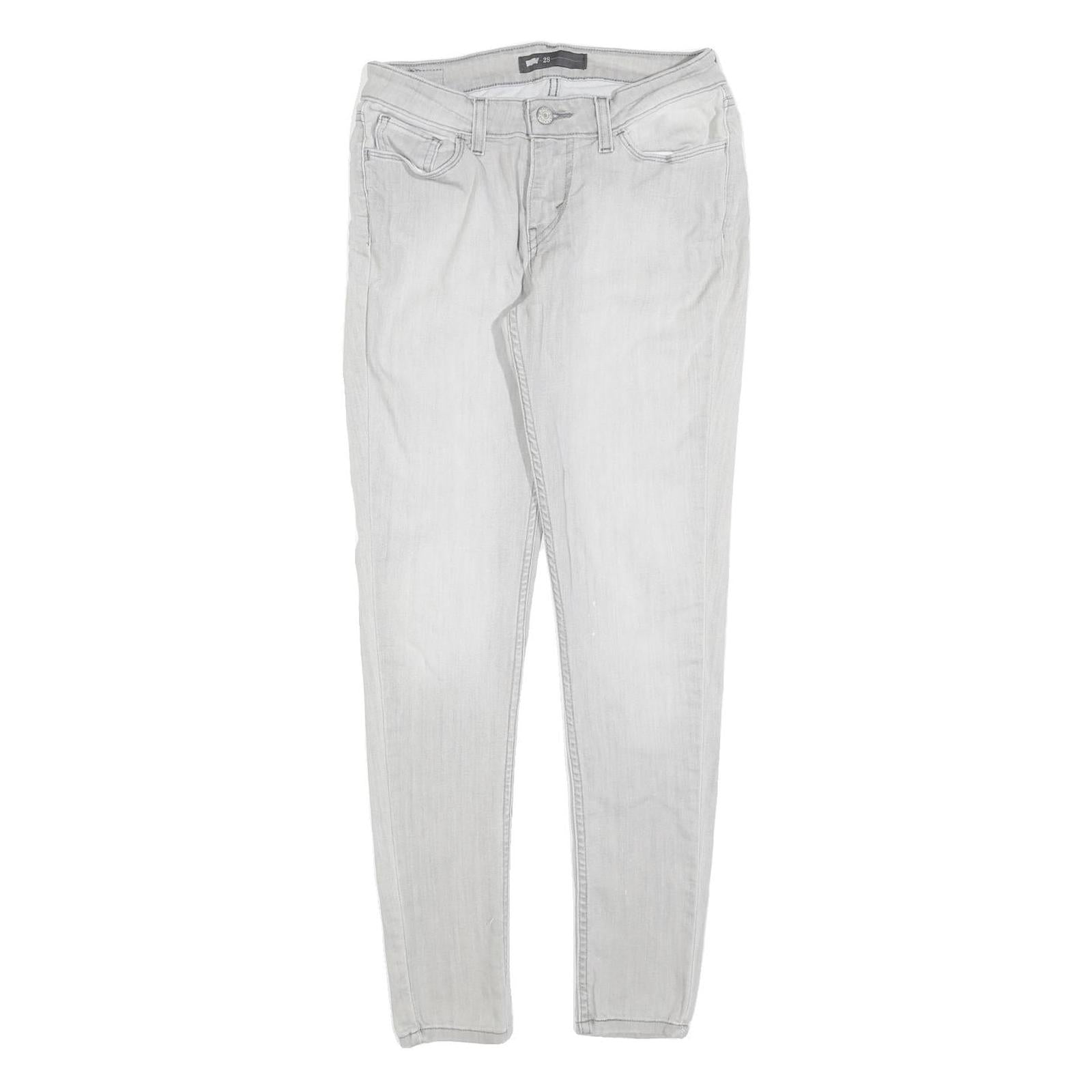 LEVI'S Womens Slim Light Blue Denim Jeans W28 L30 Skinny Fit Cotton Blend Zip Refurbished - N/A refurbished available on Cerqular