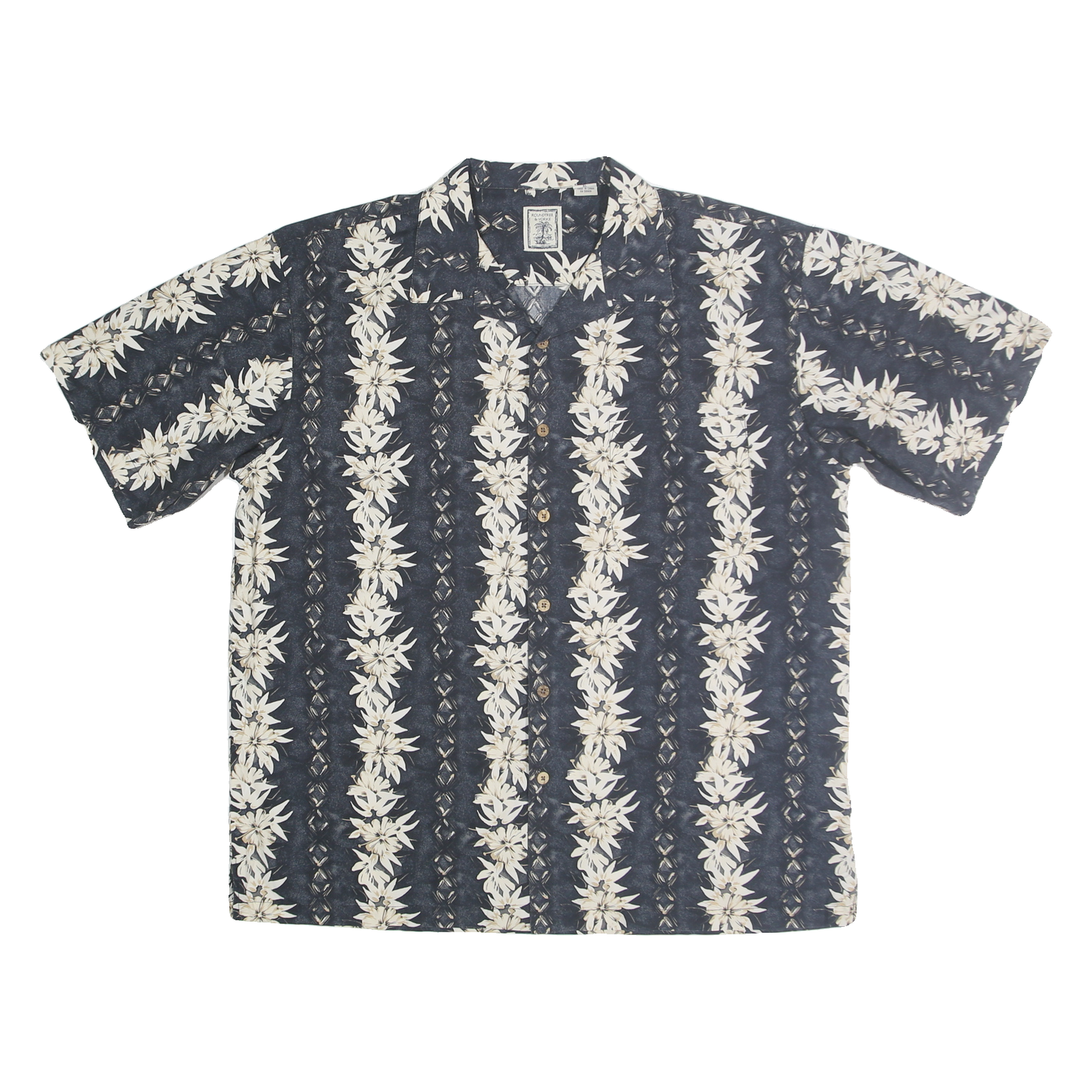 ROUNDTREE & YORKE Mens Navy Blue & Cream Floral Short Sleeve Shirt XL Casual Refurbished - N/A refurbished available on Cerqular