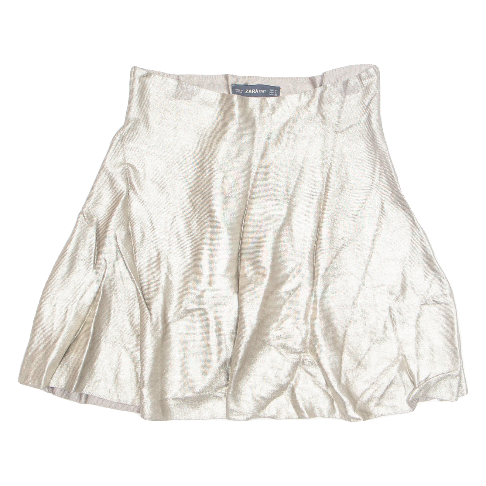 ZARA Womens Skater Skirt Gold Short XS Refurbished - N/A refurbished available on Cerqular