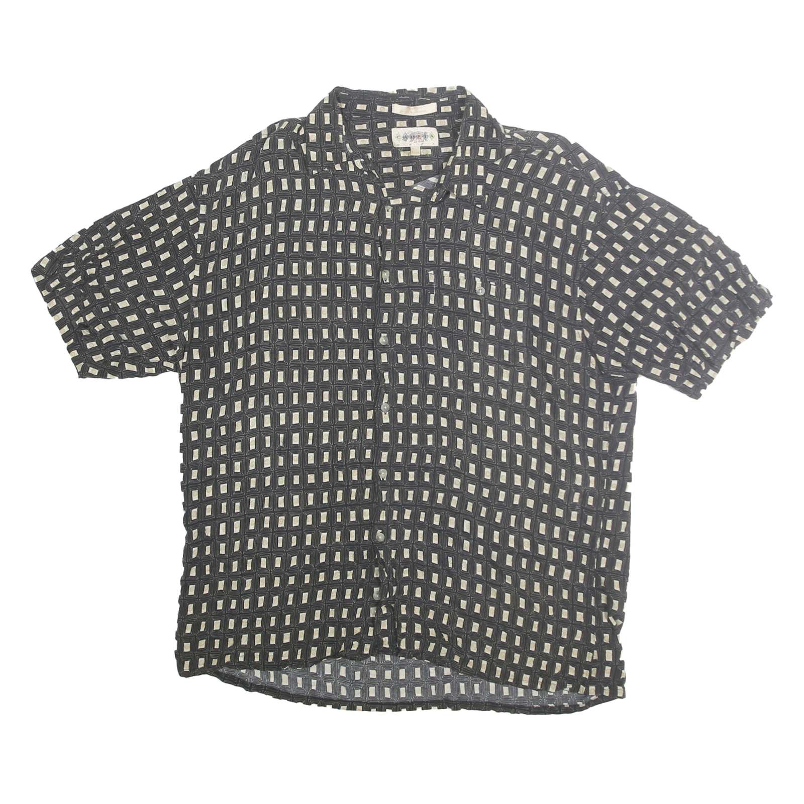 CAMPIA MODA Mens Black & Cream Patterned Summer Shirt XL Casual Fashion Refurbished - N/A refurbished available on Cerqular